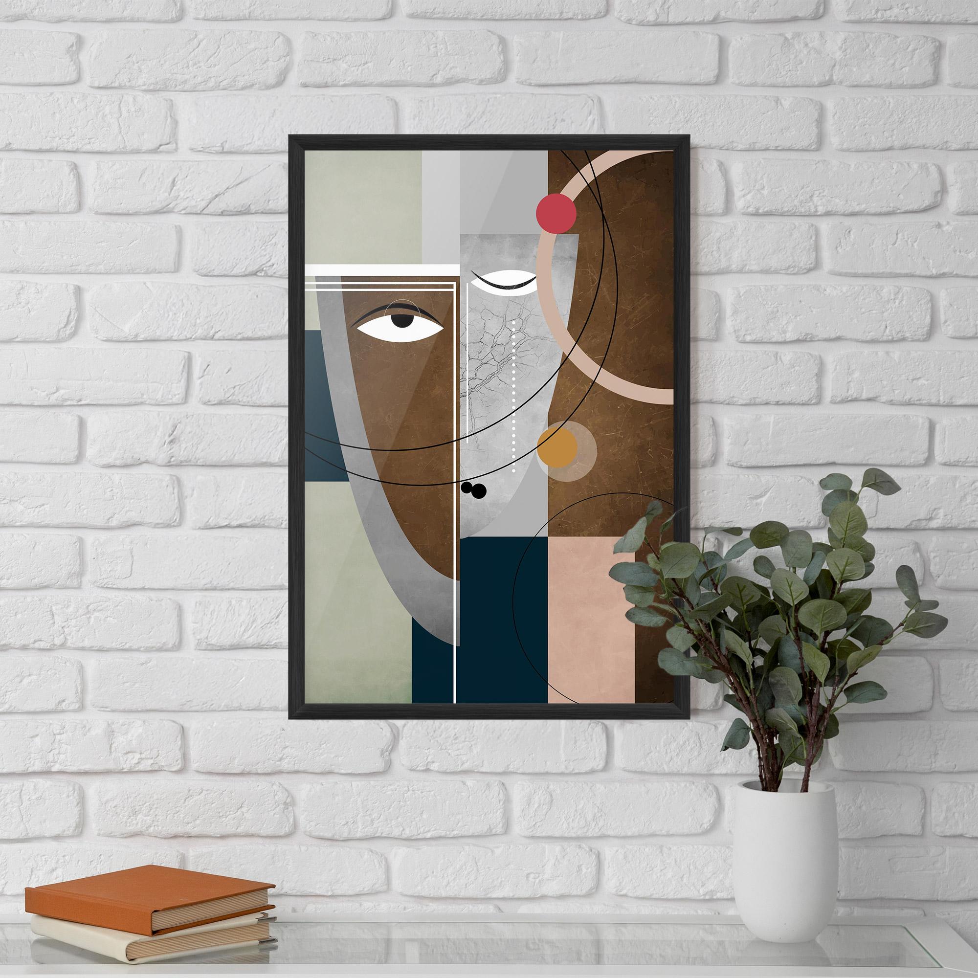 Plakat w Ramie Abstract Brown Face mockup 5
