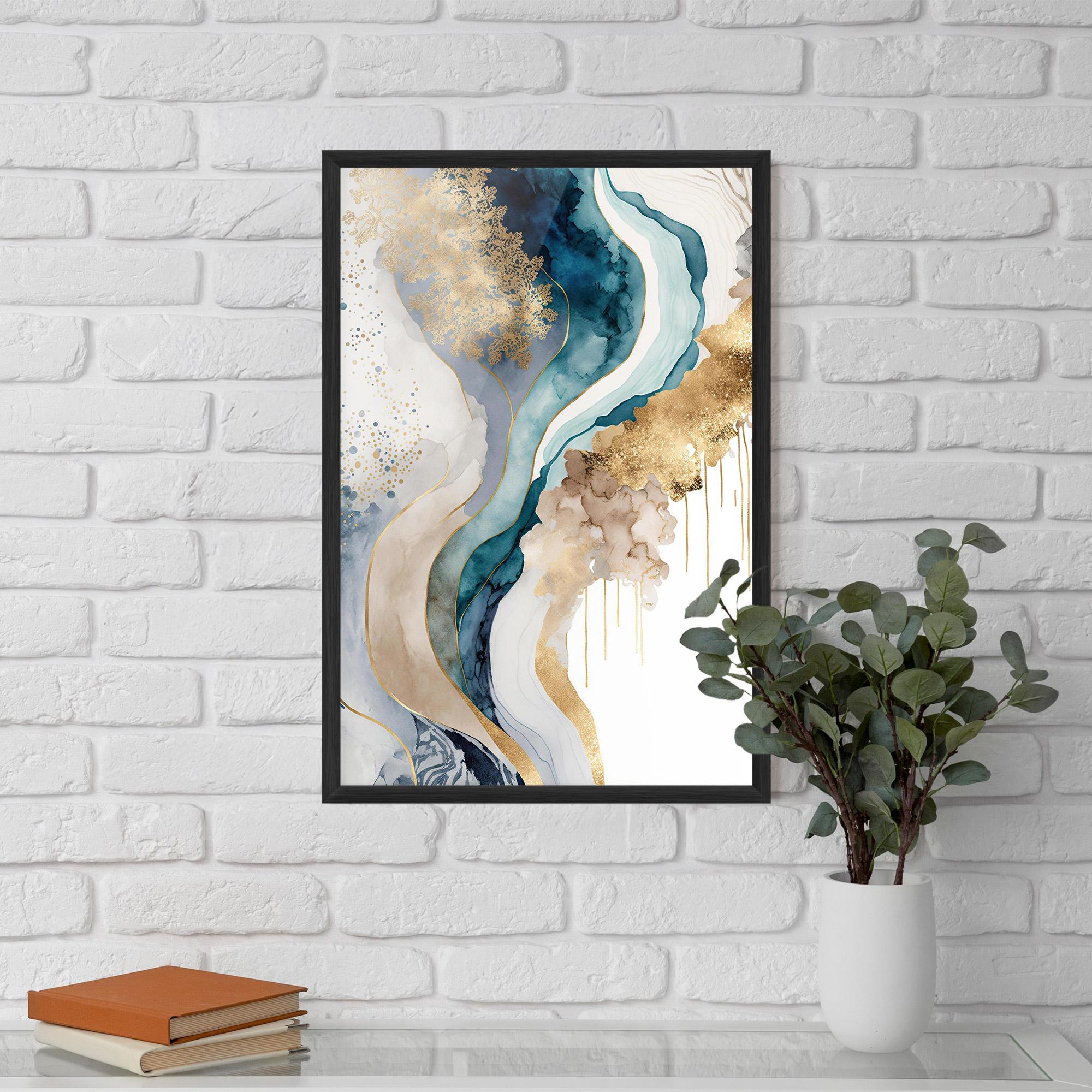 Plakat w Ramie Light Blue Waves mockup 5