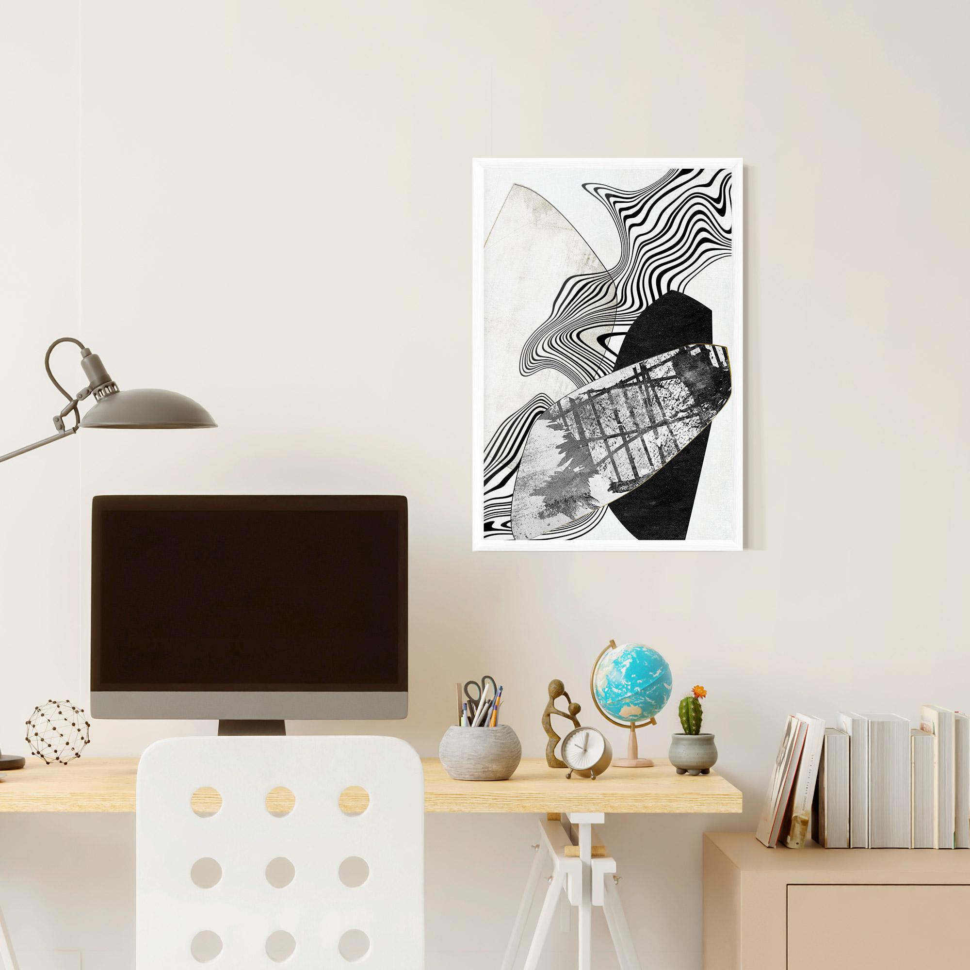 Plakat w Ramie Abstract Black Lines mockup 6