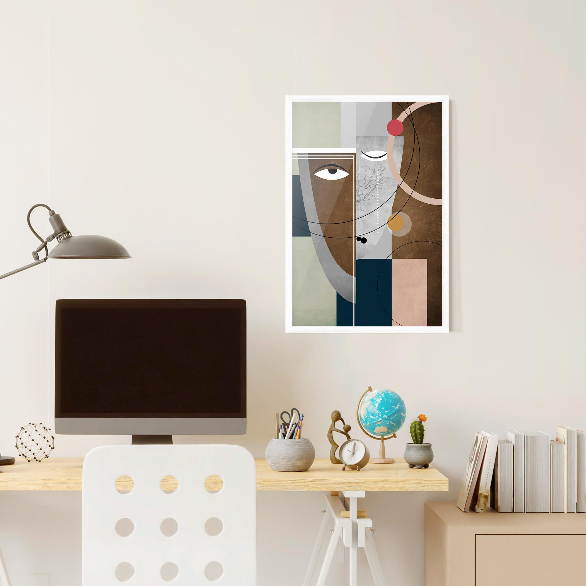 Plakat w Ramie Abstract Brown Face mockup 6