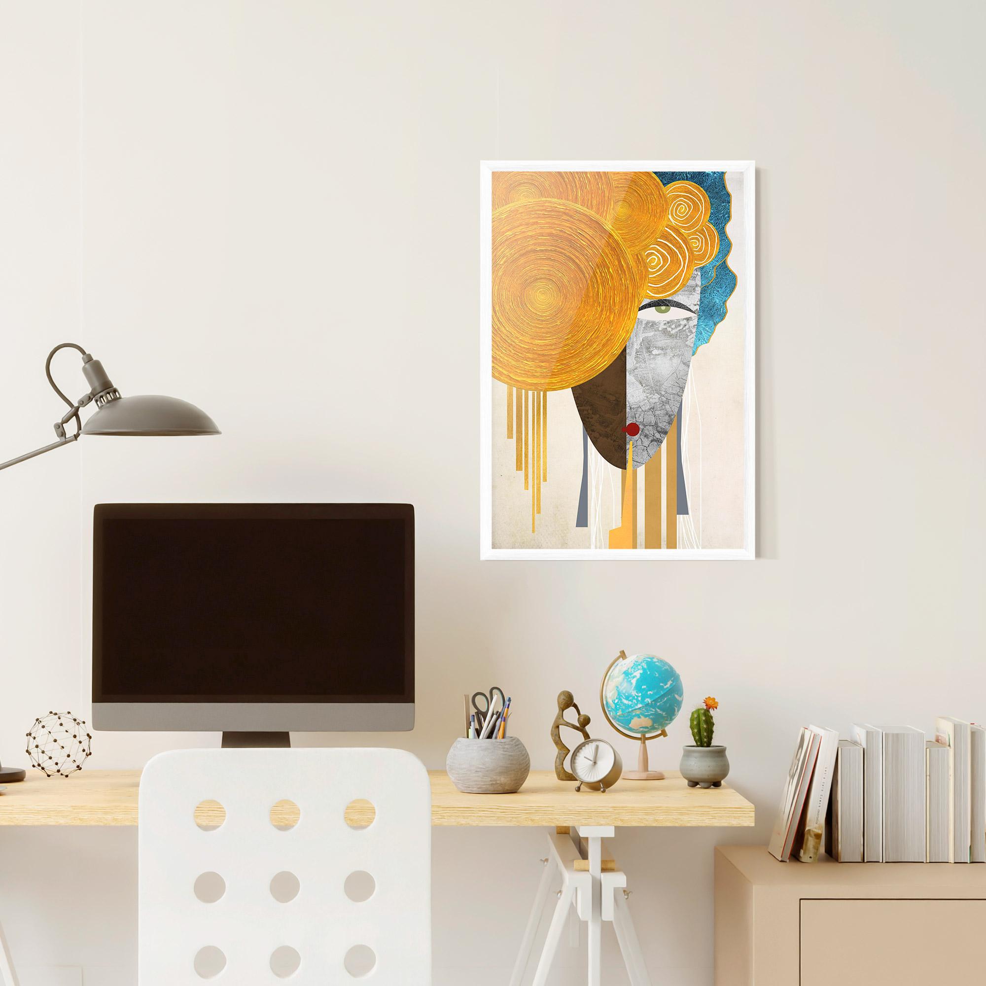 Plakat w Ramie Abstract Grey Face 1 mockup 6