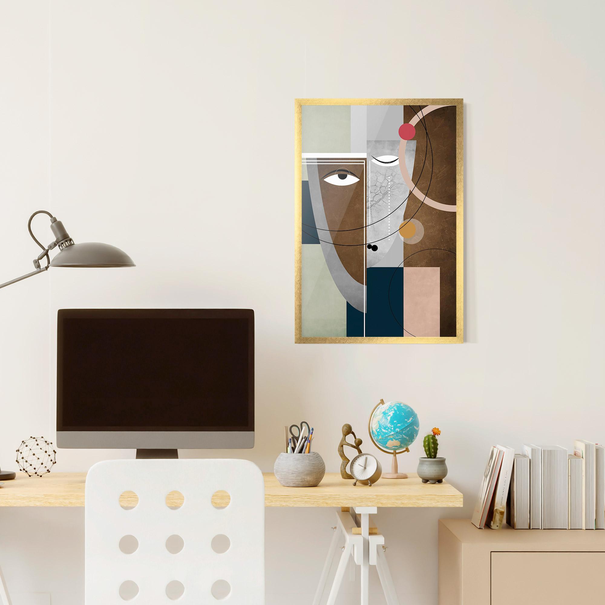 Plakat w Ramie Abstract Brown Face mockup 6