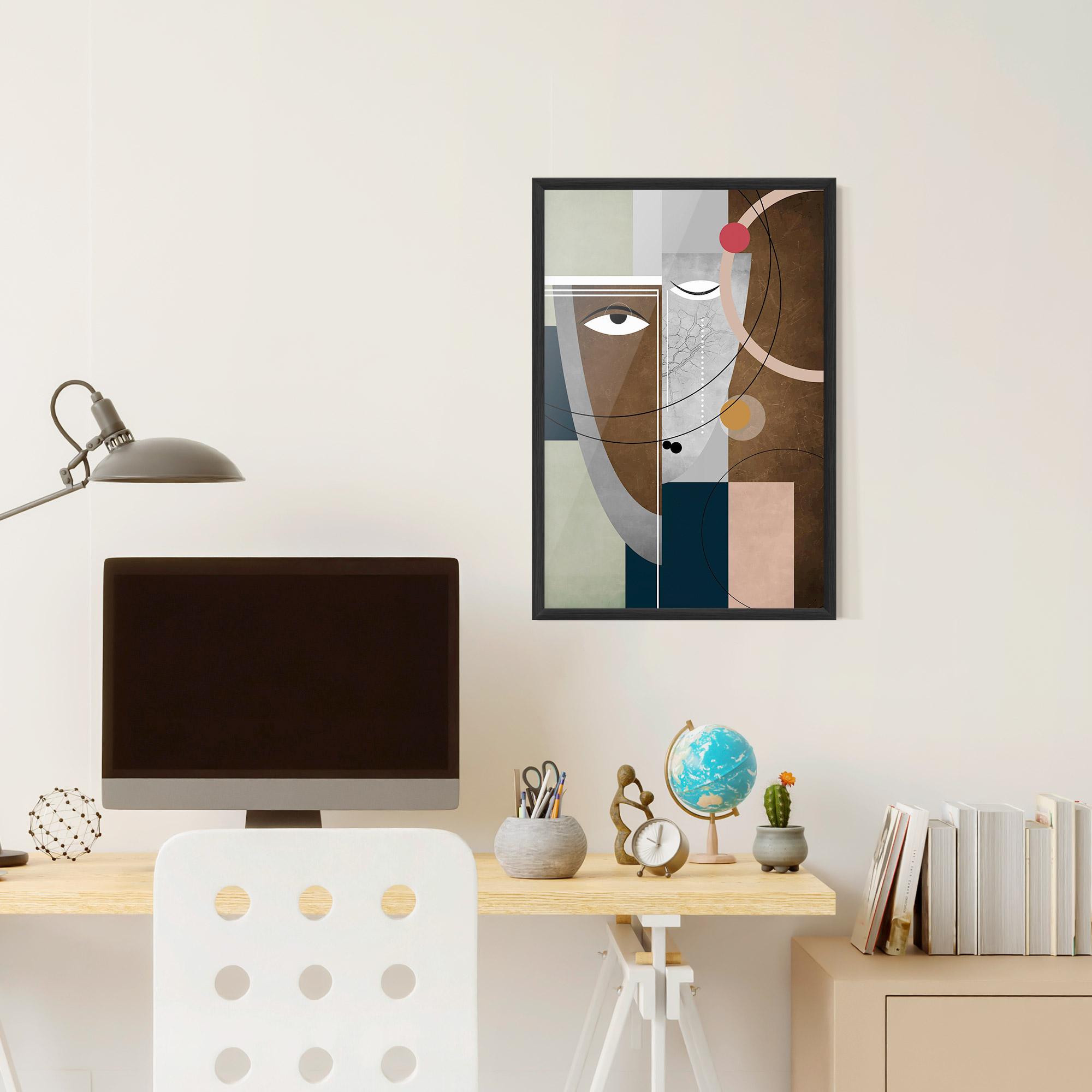 Plakat w Ramie Abstract Brown Face mockup 6