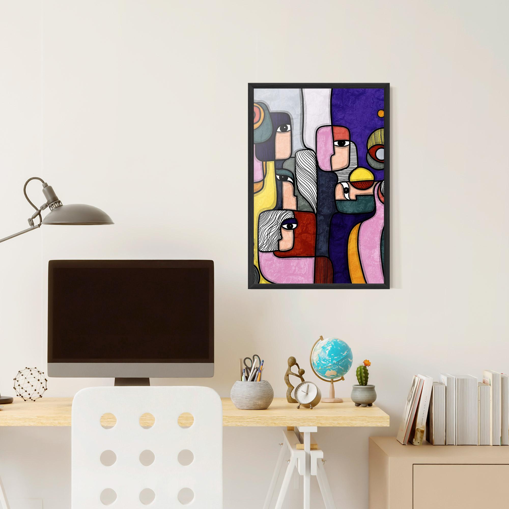 Plakat w Ramie Abstract Looking Eyes mockup 6