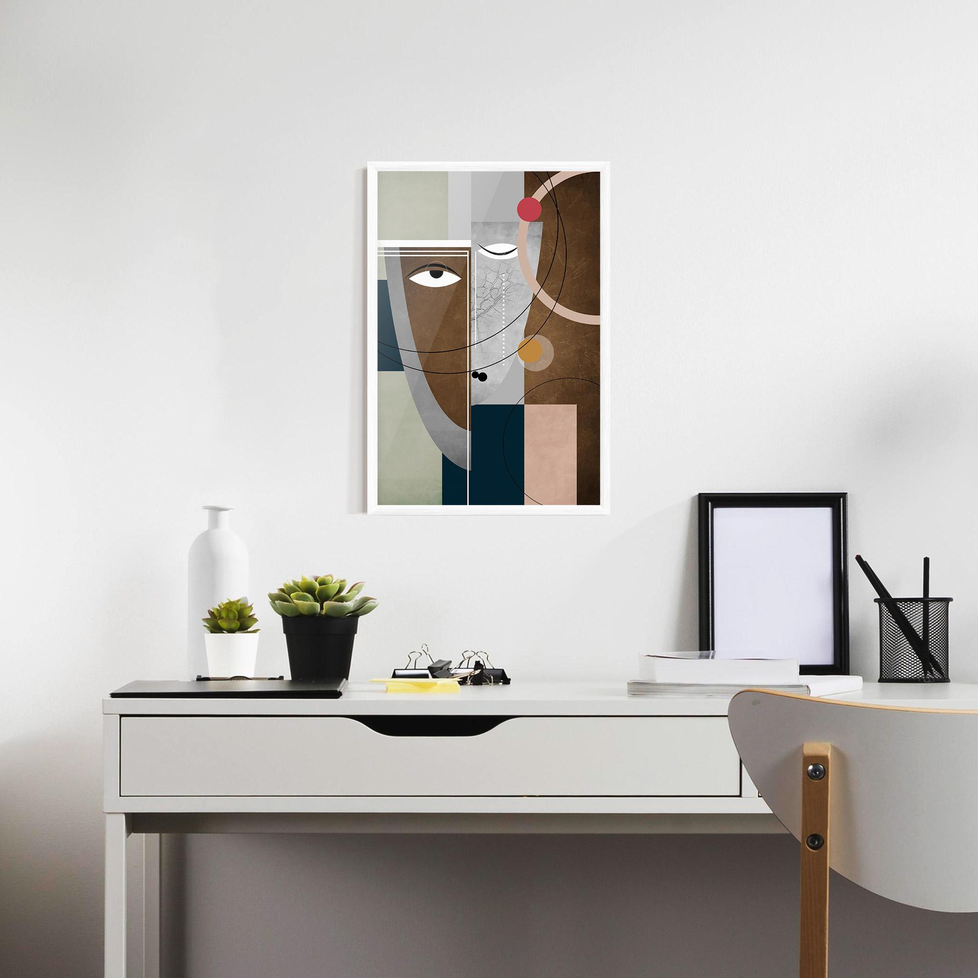 Plakat w Ramie Abstract Brown Face mockup 7