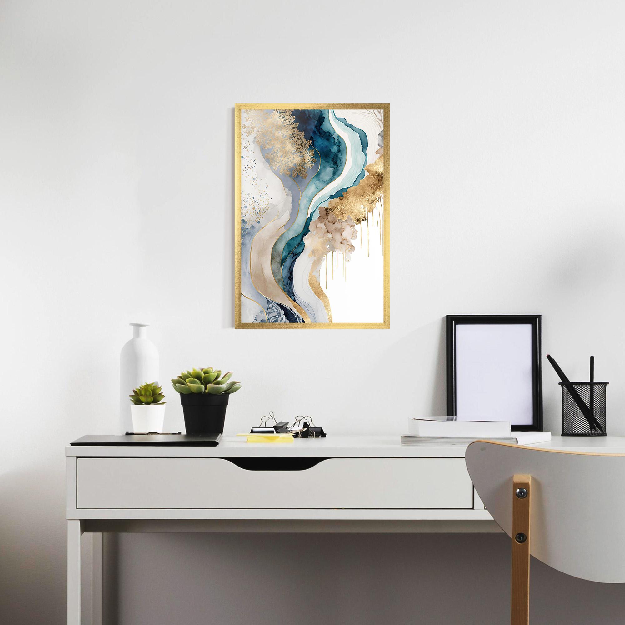 Plakat w Ramie Light Blue Waves mockup 7