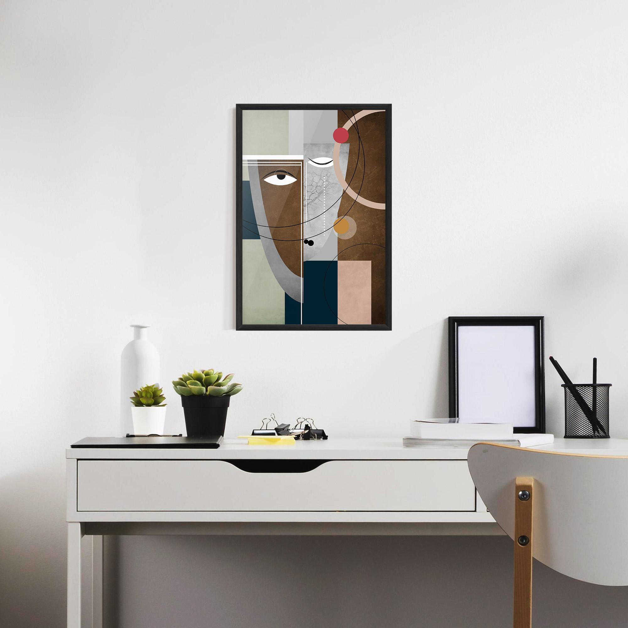 Plakat w Ramie Abstract Brown Face mockup 7