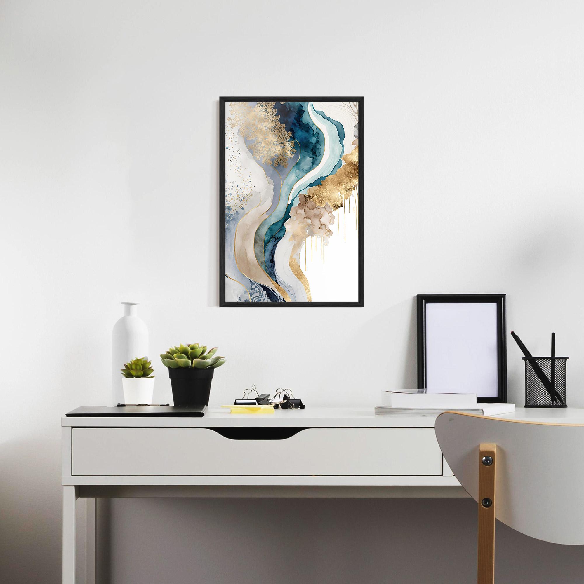 Plakat w Ramie Light Blue Waves mockup 7