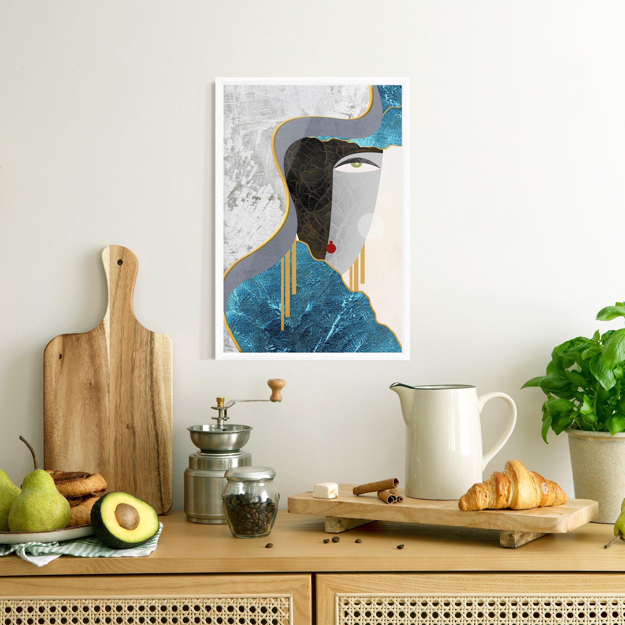 Plakat w Ramie Abstract Blue Face mockup 8