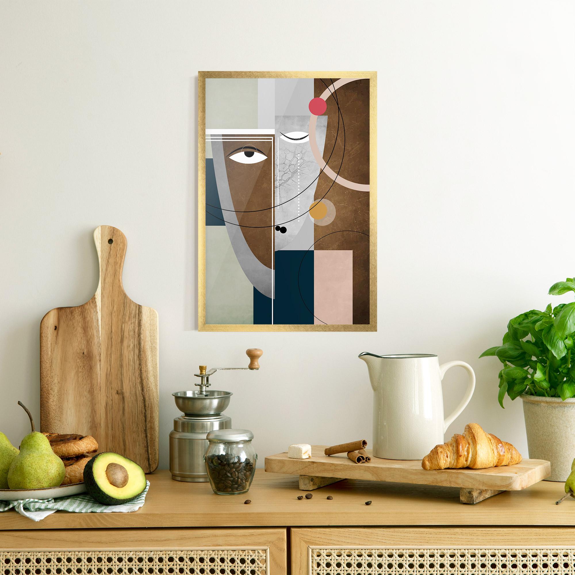 Plakat w Ramie Abstract Brown Face mockup 8