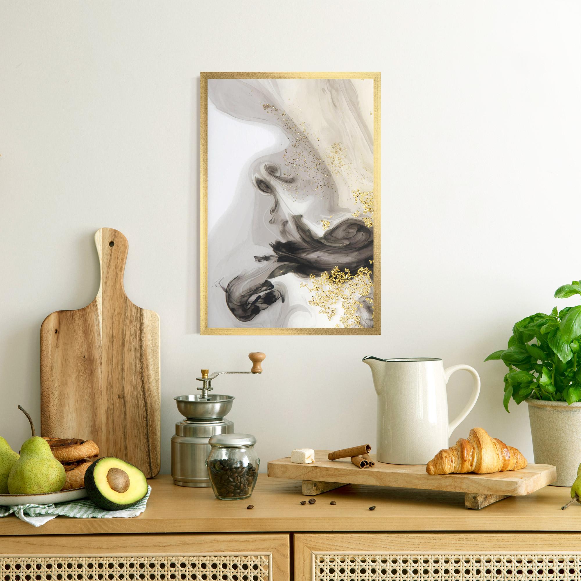 Plakat w Ramie Gold Glitter Watercolor mockup 8