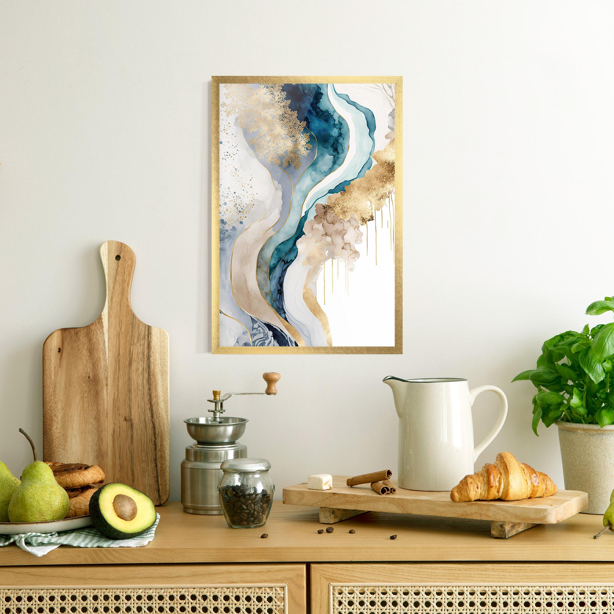 Plakat w Ramie Light Blue Waves mockup 8