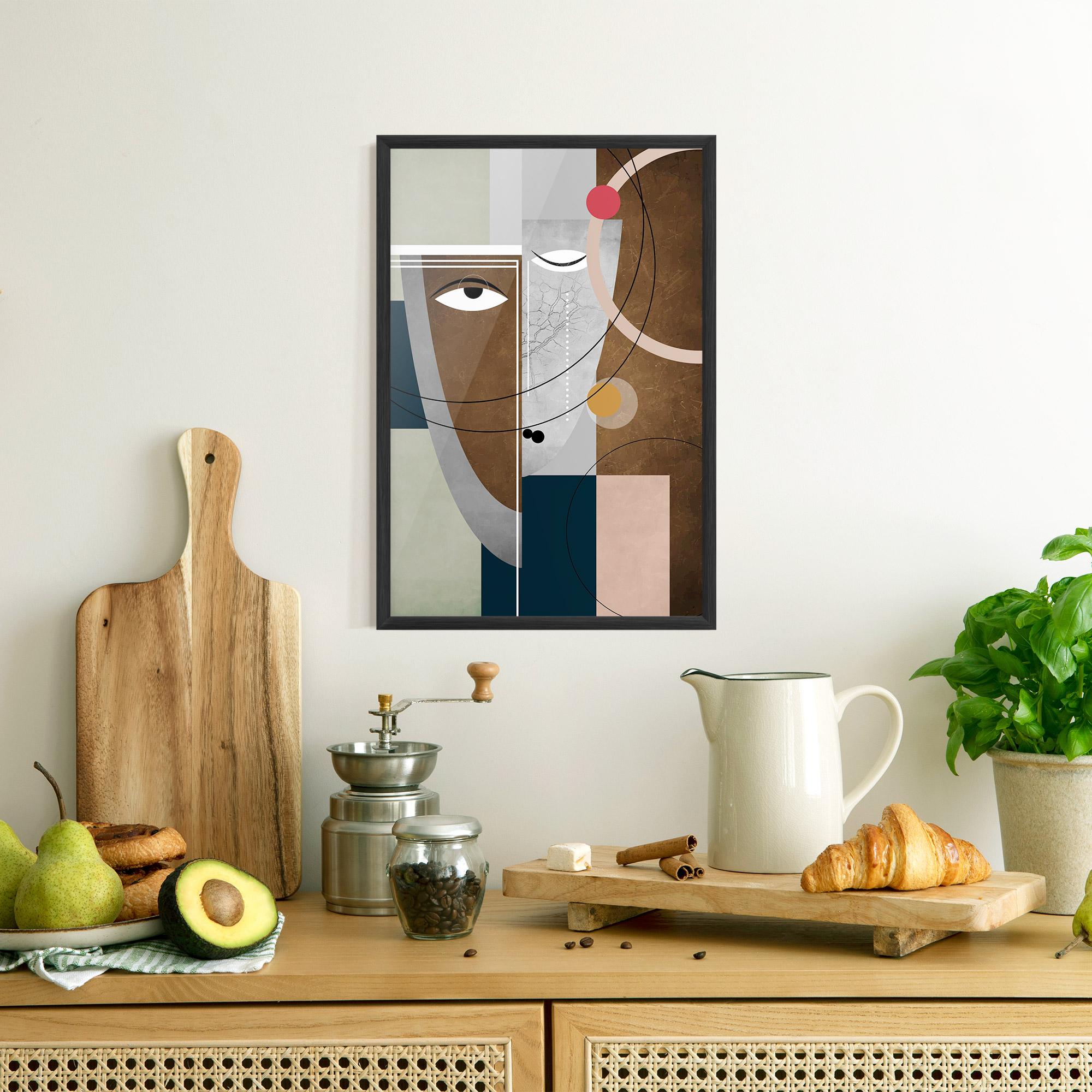 Plakat w Ramie Abstract Brown Face mockup 8