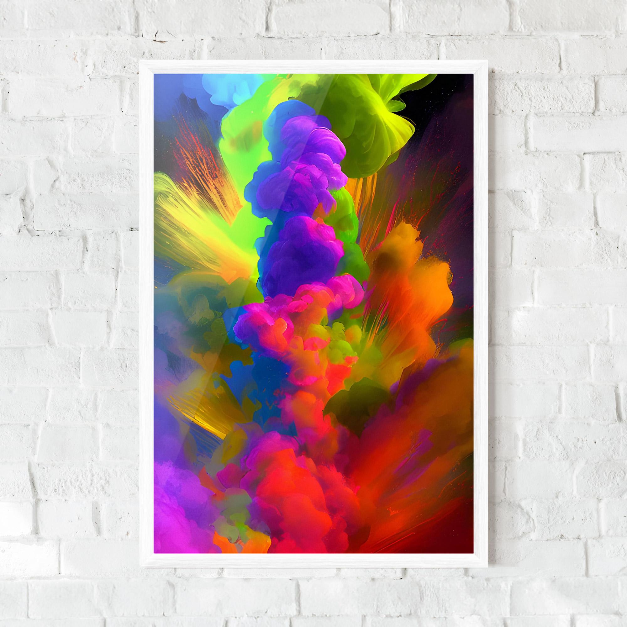 Plakat w Ramie Blurred Colorful Smoke mockup 0