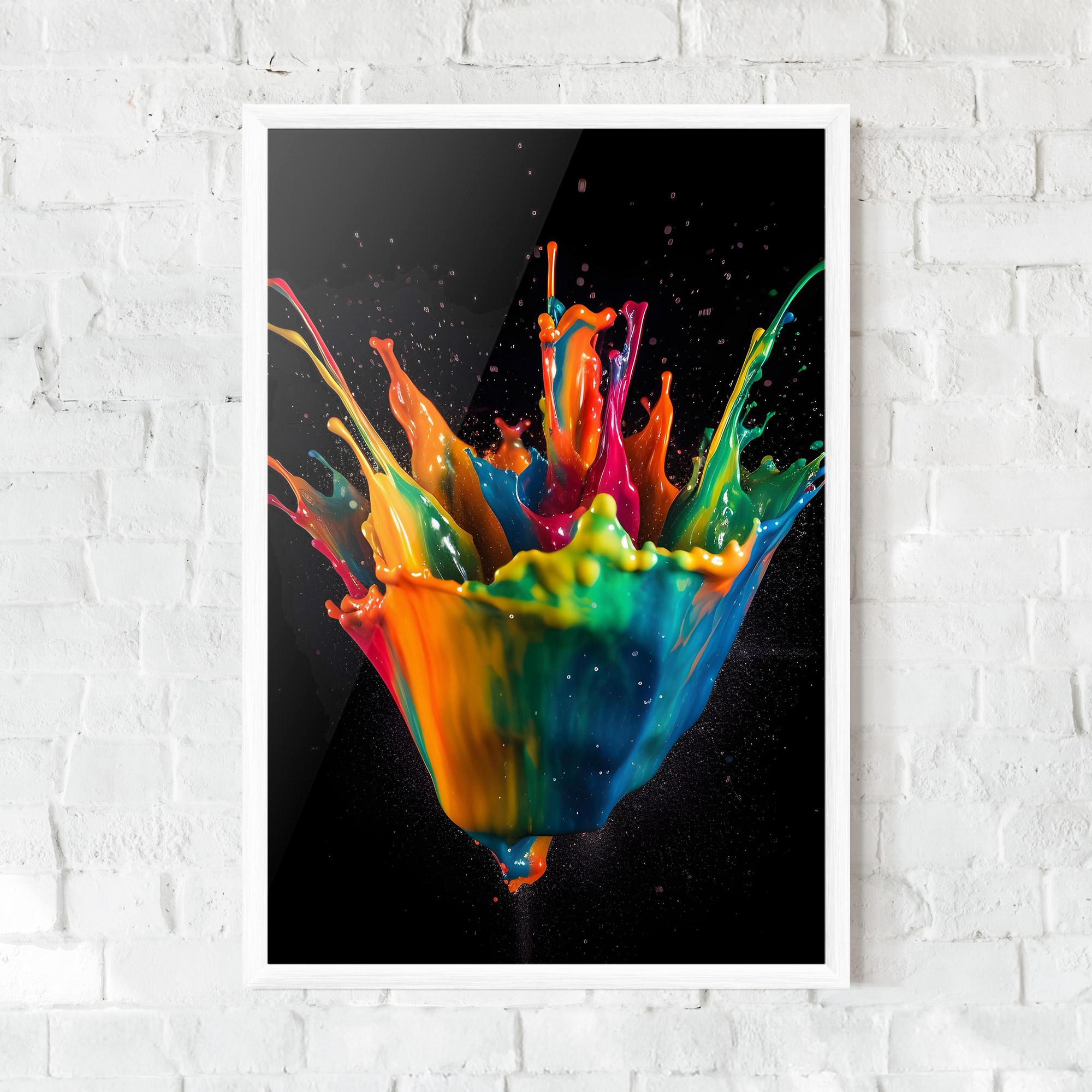 Plakat w Ramie Colorful Paint Dropped mockup 0