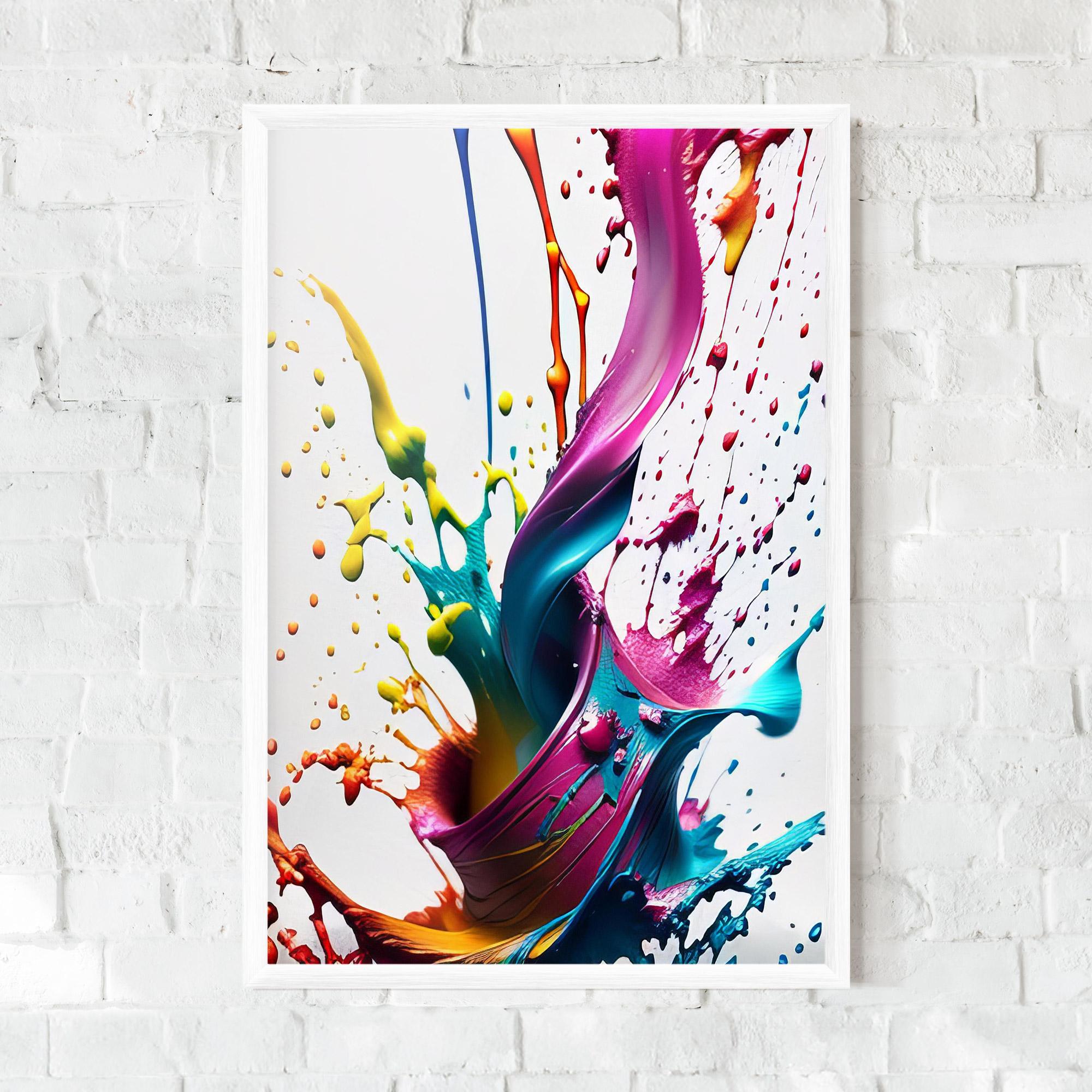 Plakat w Ramie Purple Blue Splash mockup 0