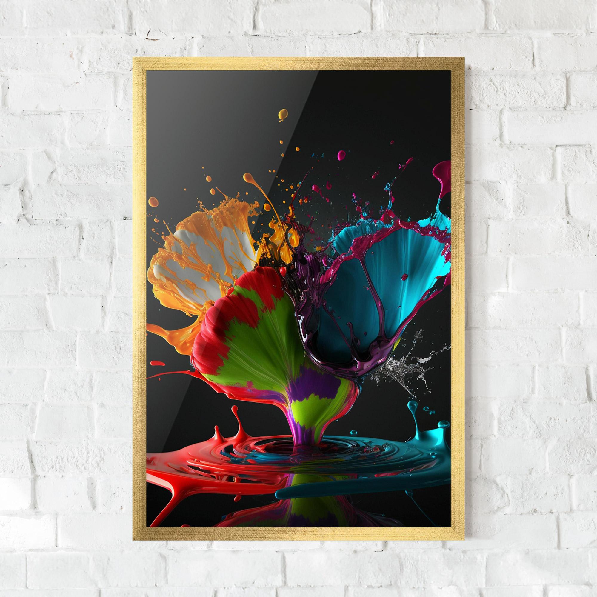 Plakat w Ramie Beautiful Colorful Splash mockup 0
