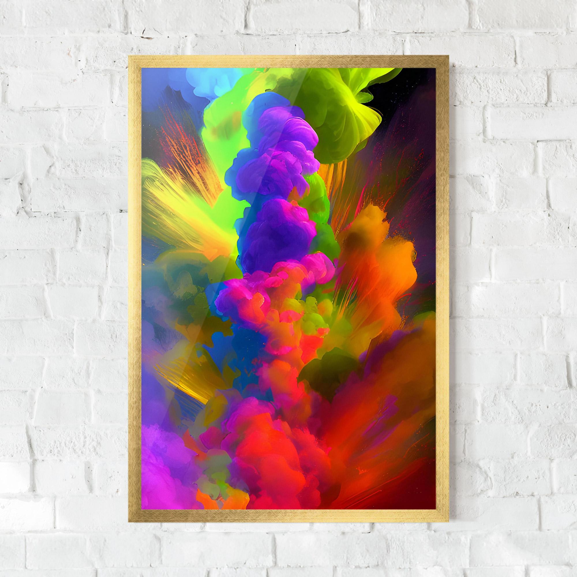 Plakat w Ramie Blurred Colorful Smoke mockup 0