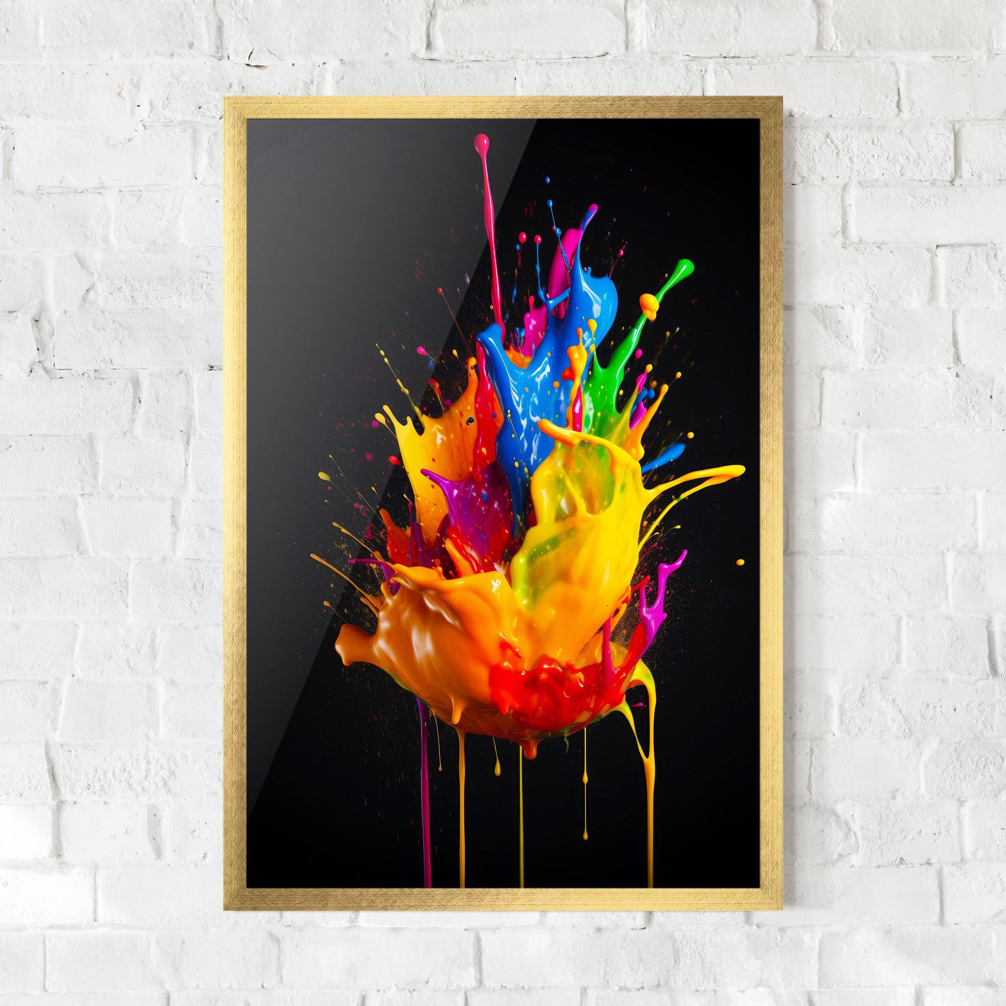Plakat w Ramie Yellow Splash Floating mockup 0