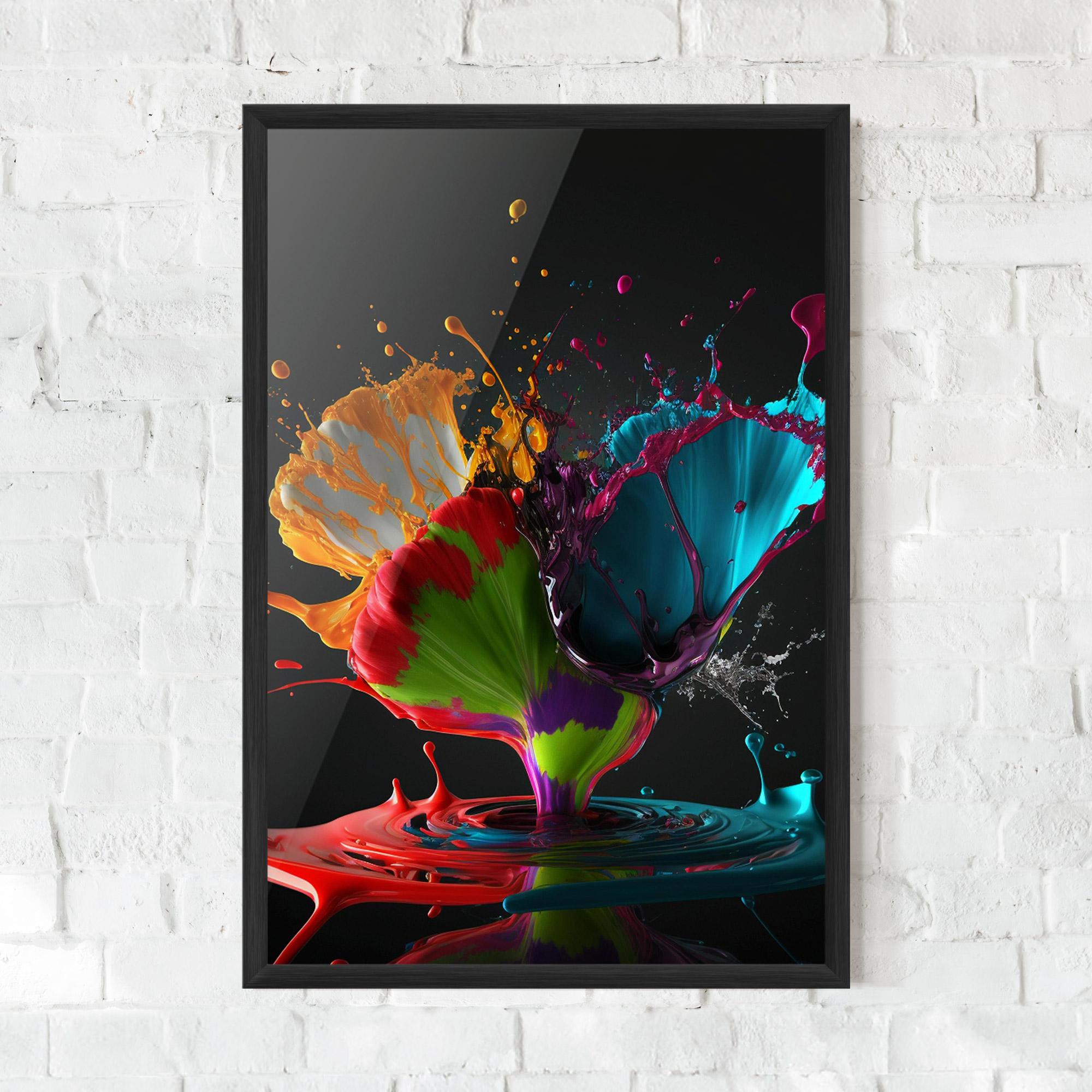Plakat w Ramie Beautiful Colorful Splash mockup 0