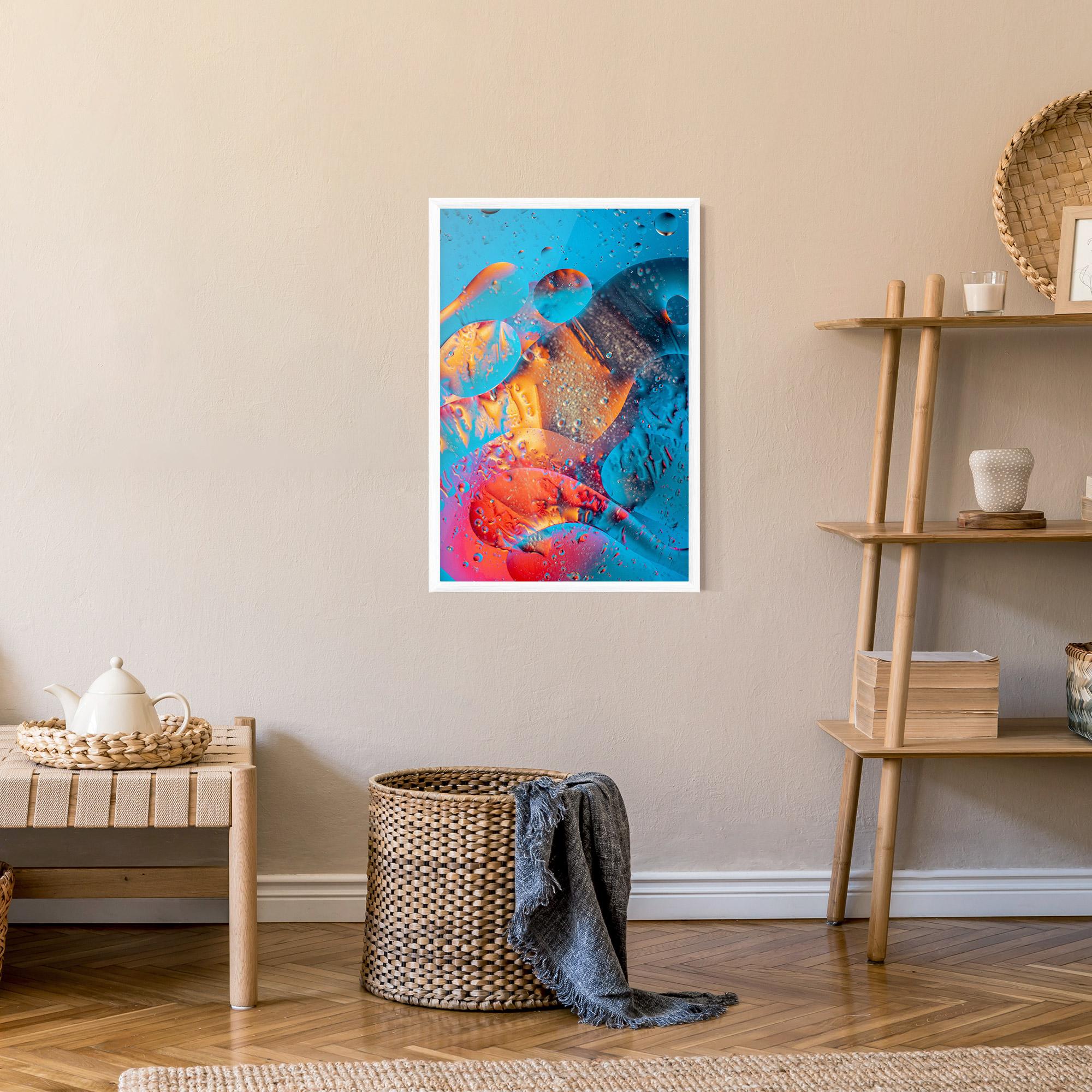 Plakat w Ramie Blue Orange Drops mockup 9