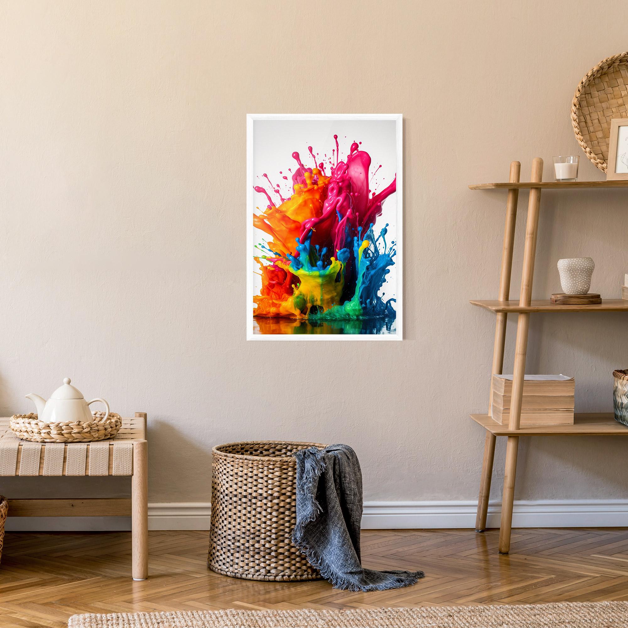 Plakat w Ramie Colorful Explosion Paint mockup 9