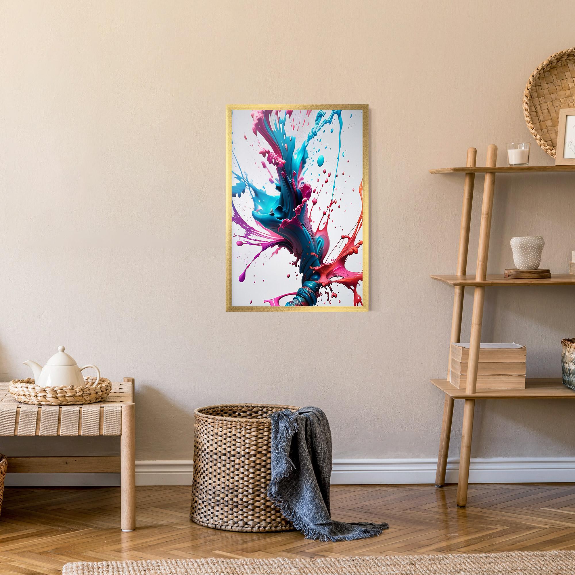 Plakat w Ramie Blue Pink Splash mockup 9