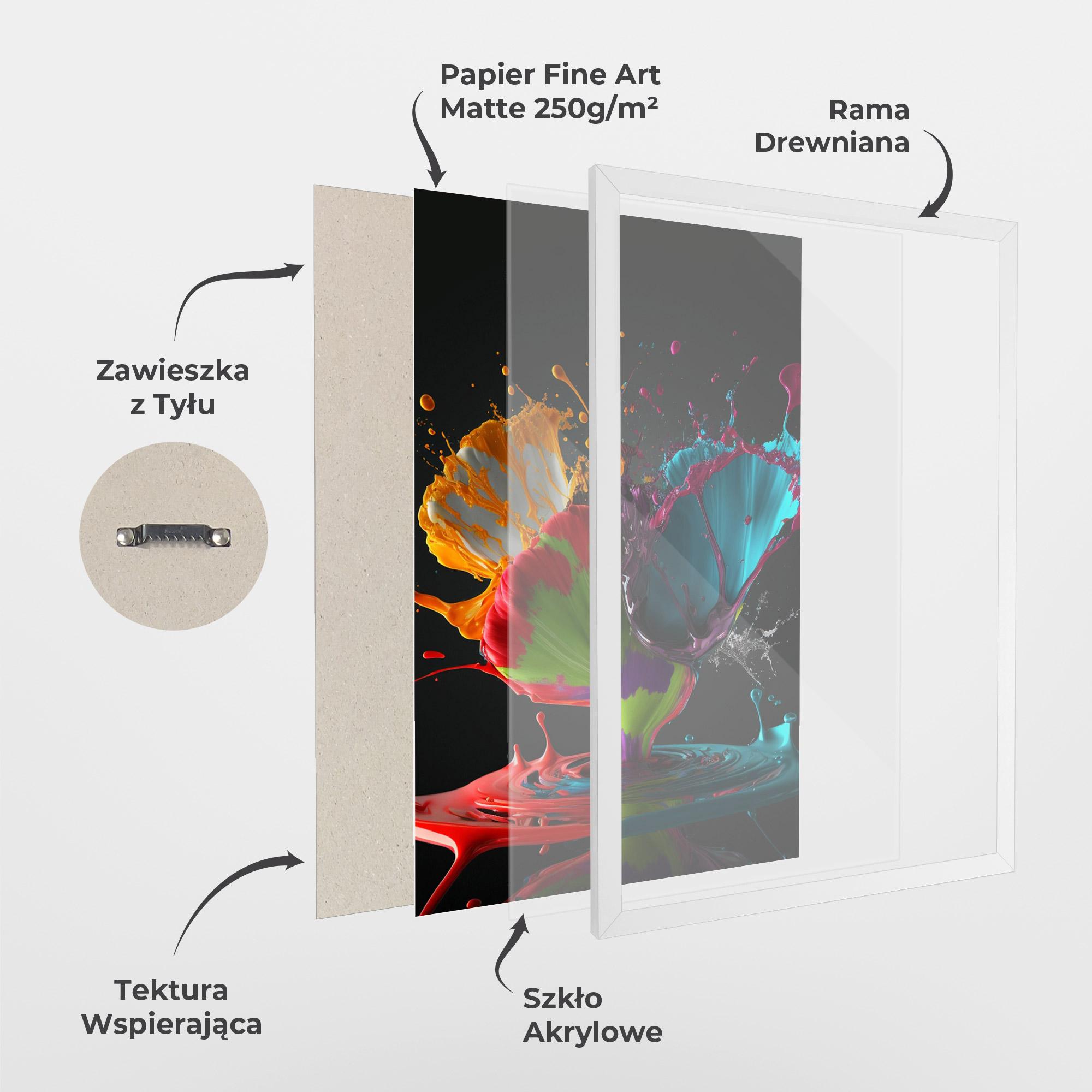 Plakat w Ramie Beautiful Colorful Splash mockup 1