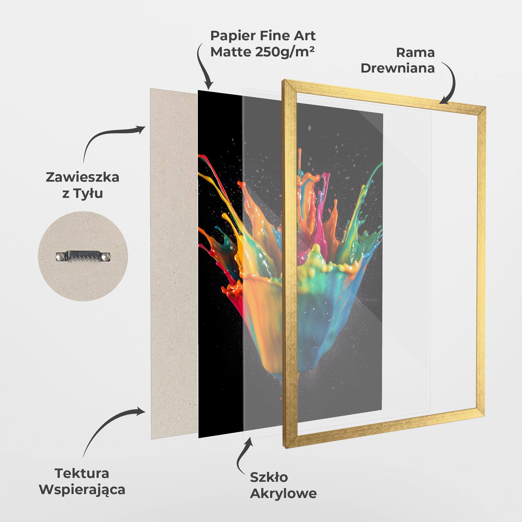 Plakat w Ramie Colorful Paint Dropped mockup 1