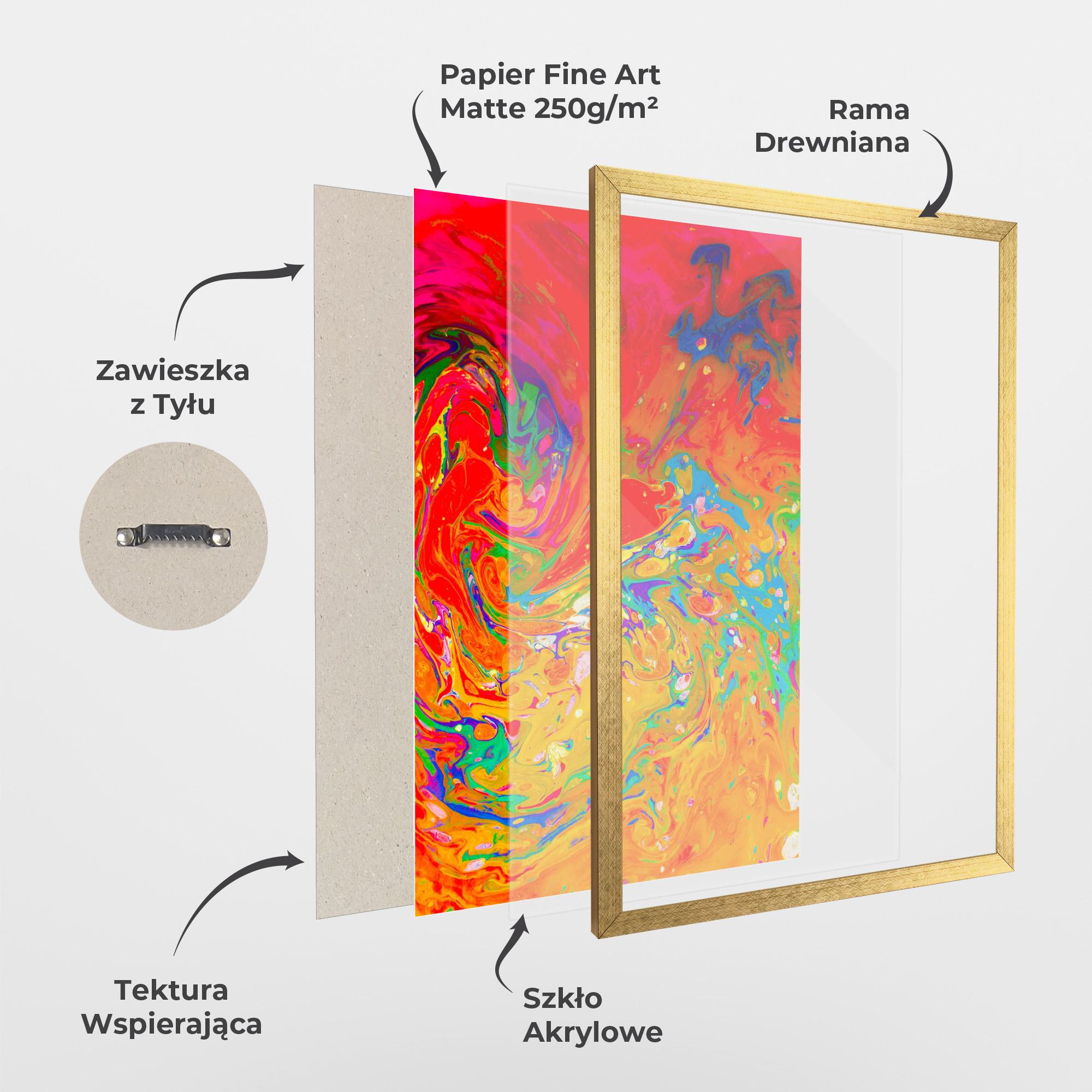 Plakat w Ramie Marbling Orange Art mockup 1