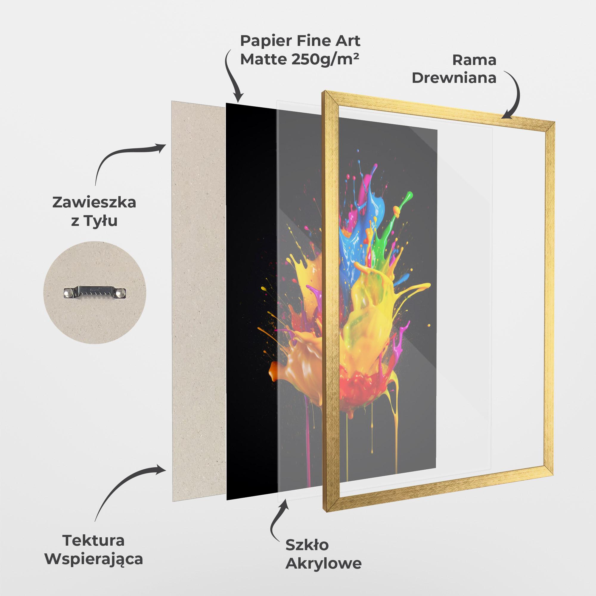 Plakat w Ramie Yellow Splash Floating mockup 1