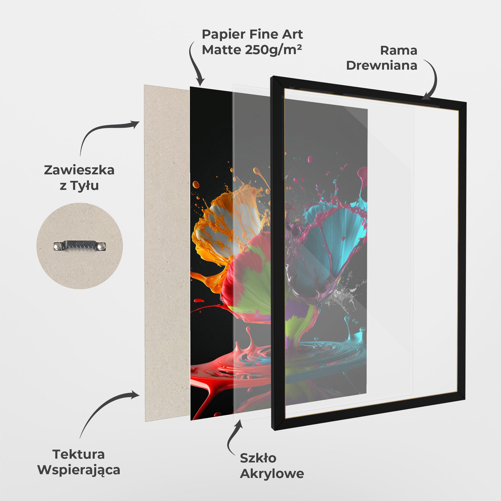 Plakat w Ramie Beautiful Colorful Splash mockup 1