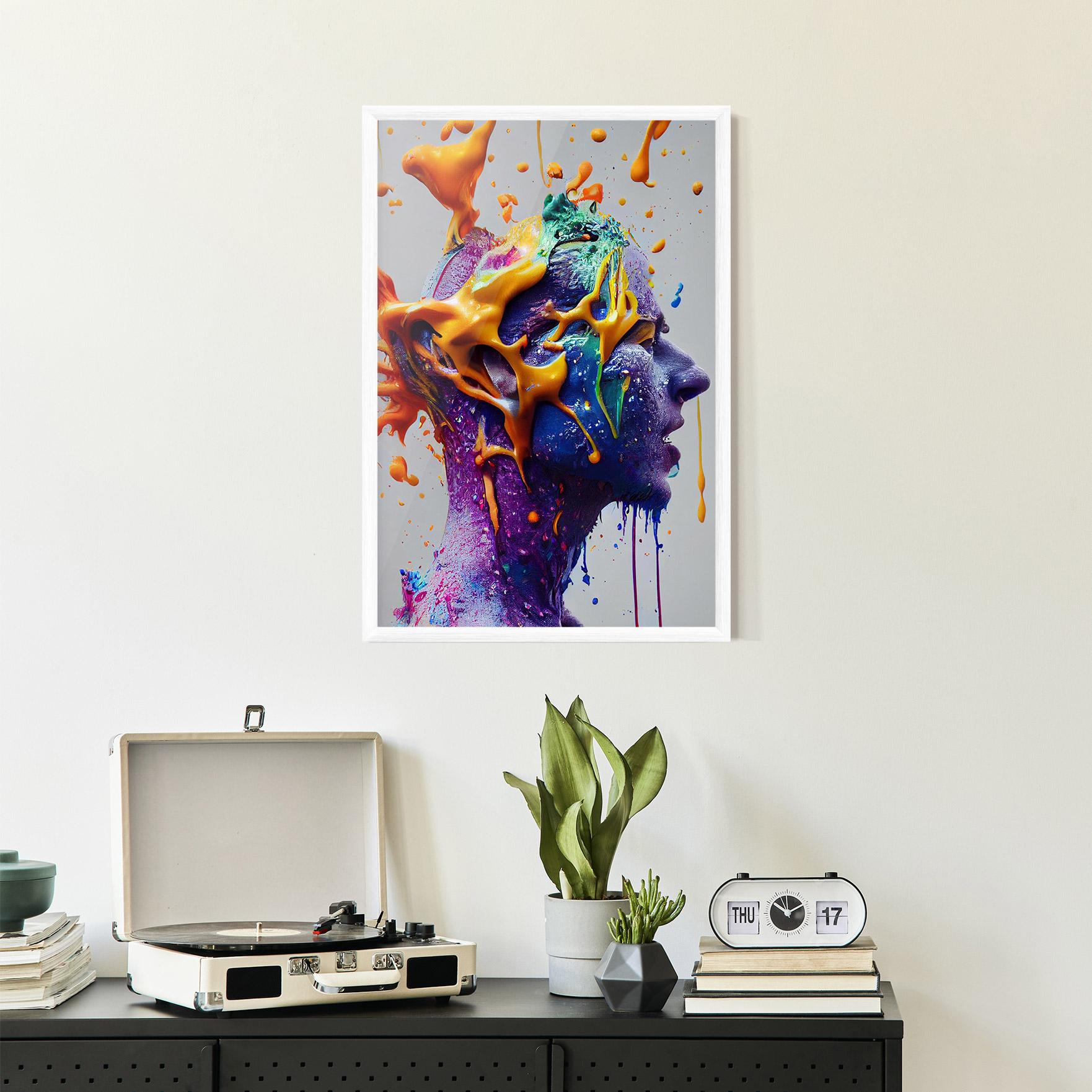 Plakat w Ramie Abstract Purple Face mockup 2