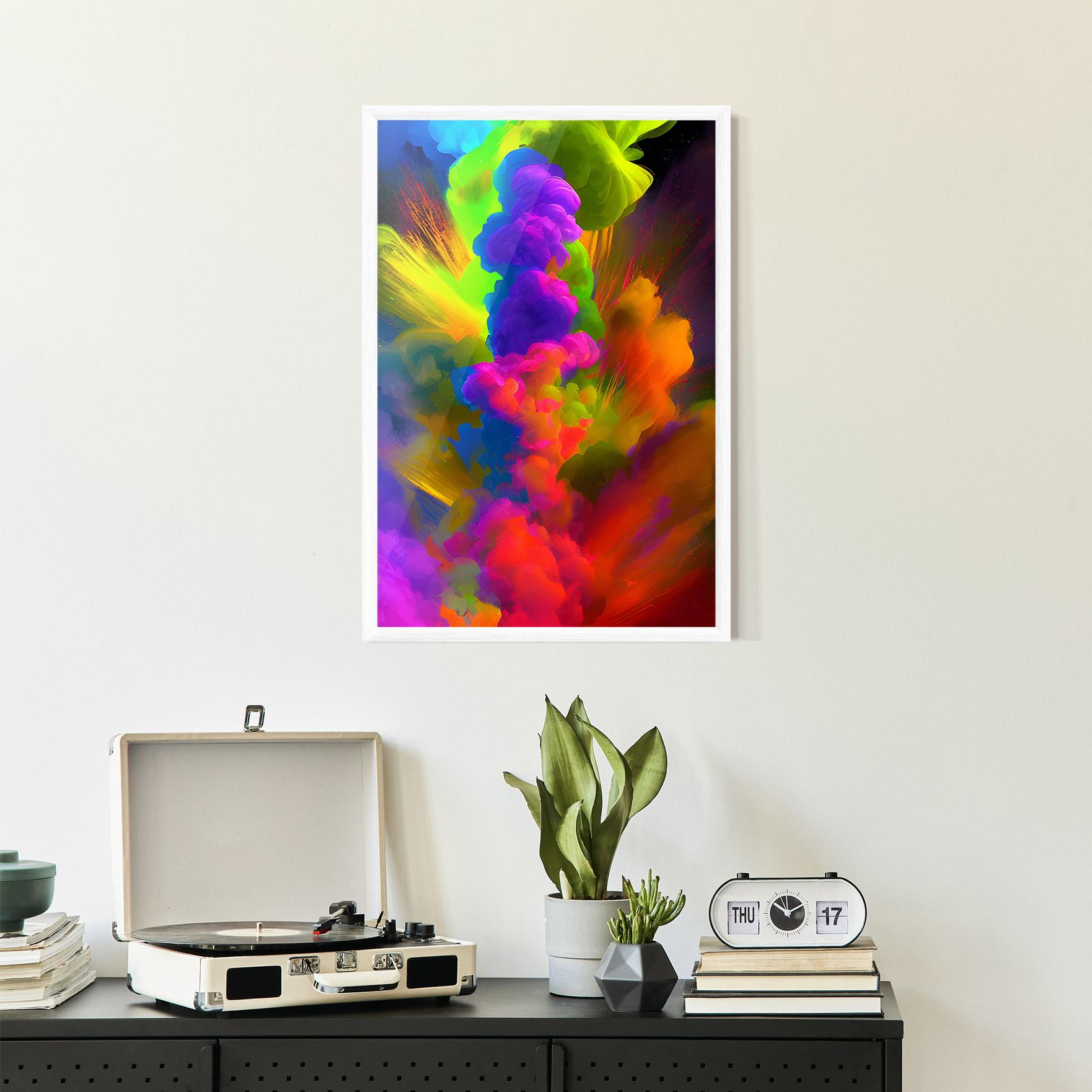 Plakat w Ramie Blurred Colorful Smoke mockup 2