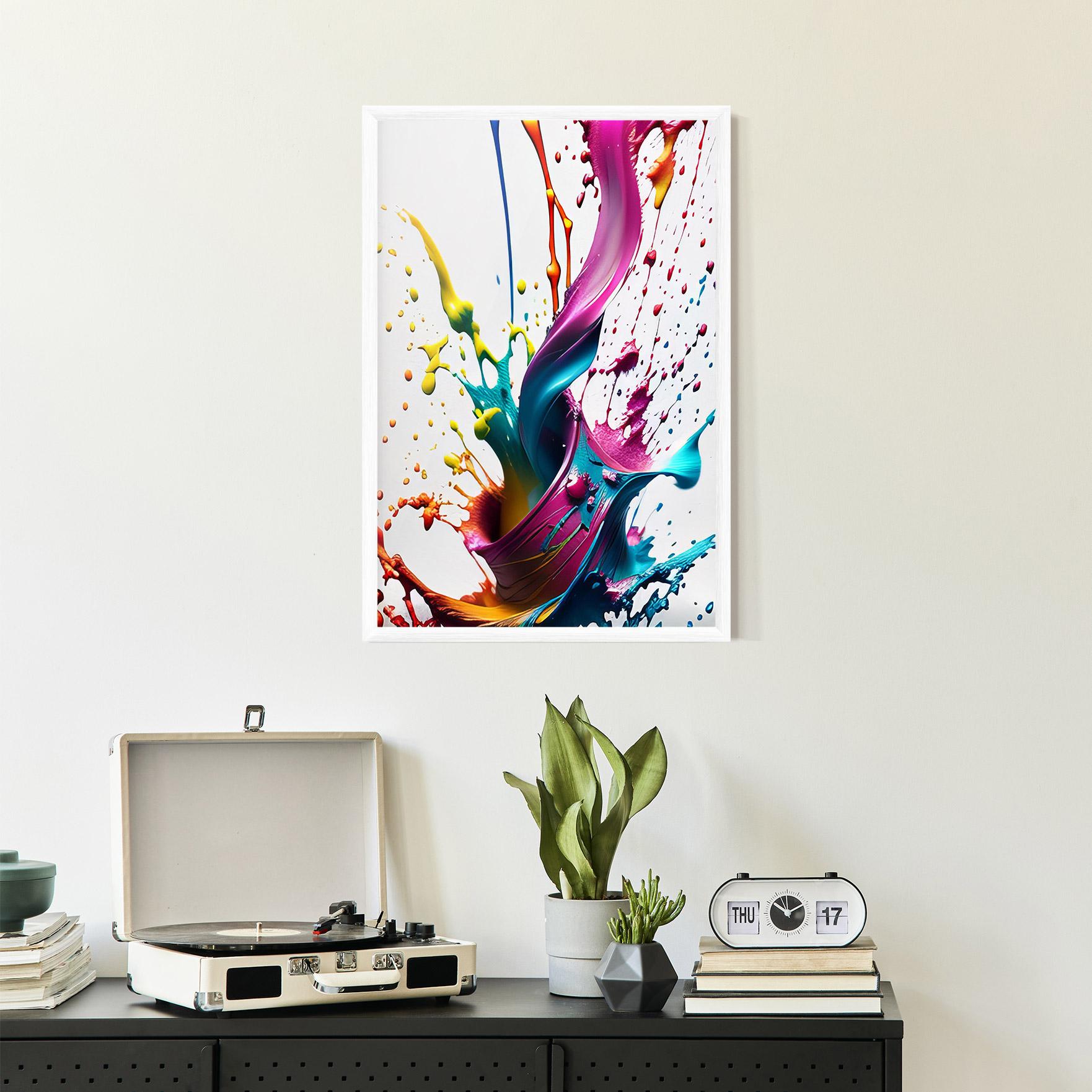 Plakat w Ramie Purple Blue Splash mockup 2