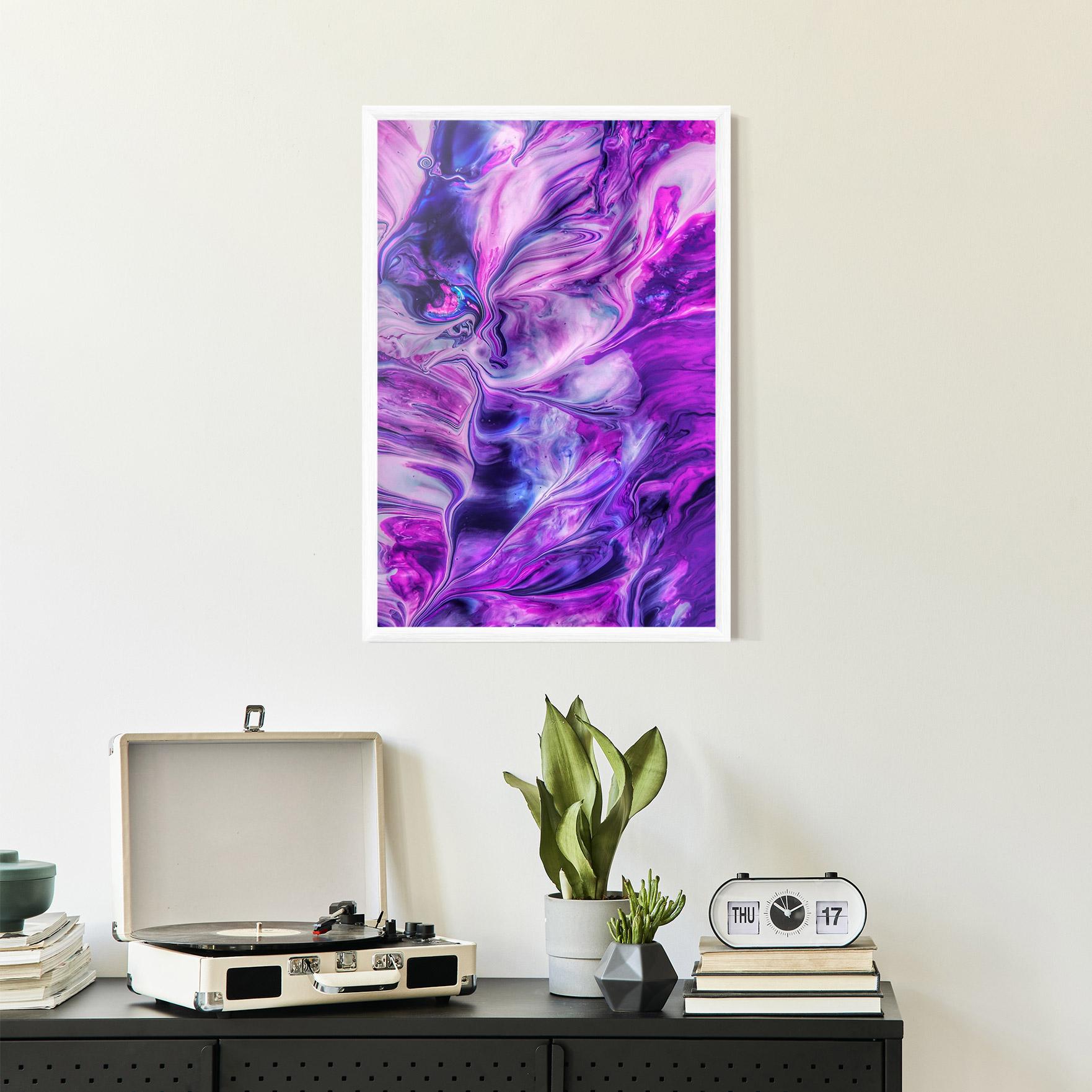 Plakat w Ramie Purple Fluid mockup 2