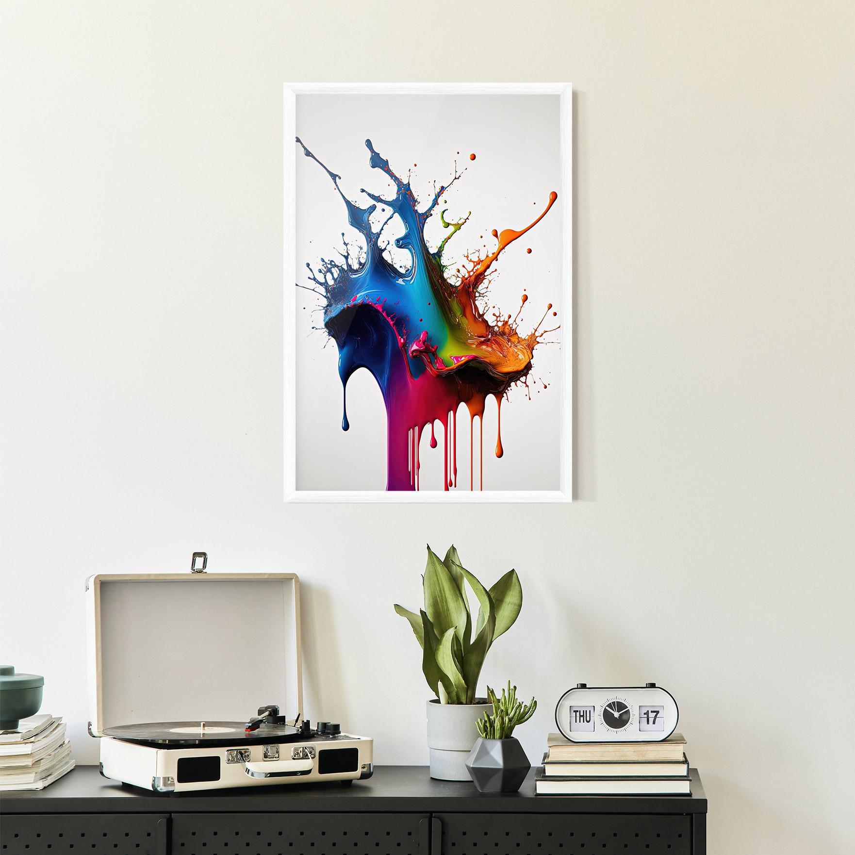 Plakat w Ramie Yellow Blue Floating mockup 2