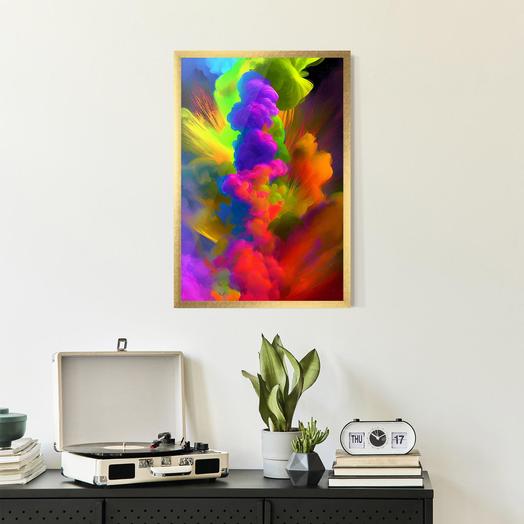 Plakat w Ramie Blurred Colorful Smoke mockup 2