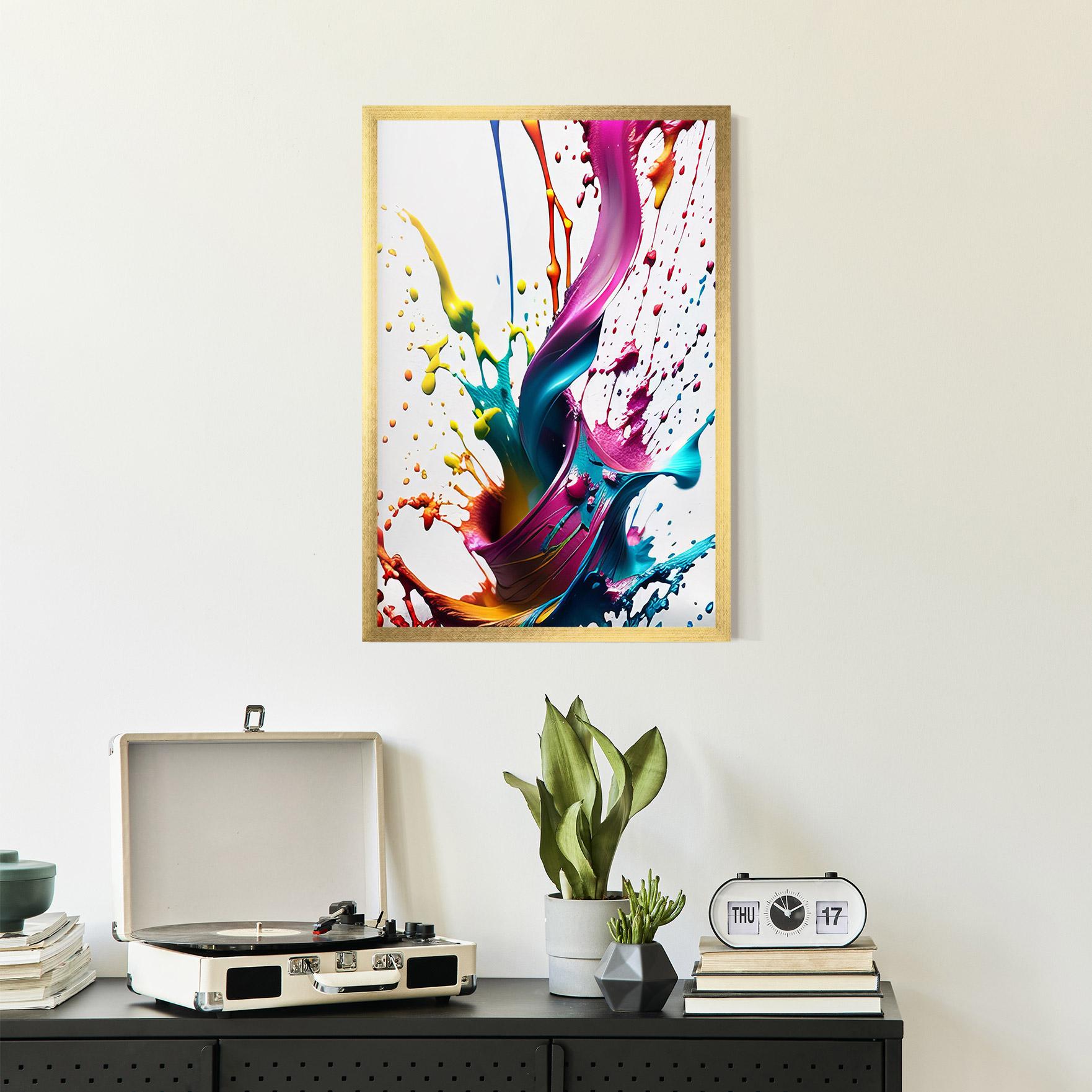 Plakat w Ramie Purple Blue Splash mockup 2