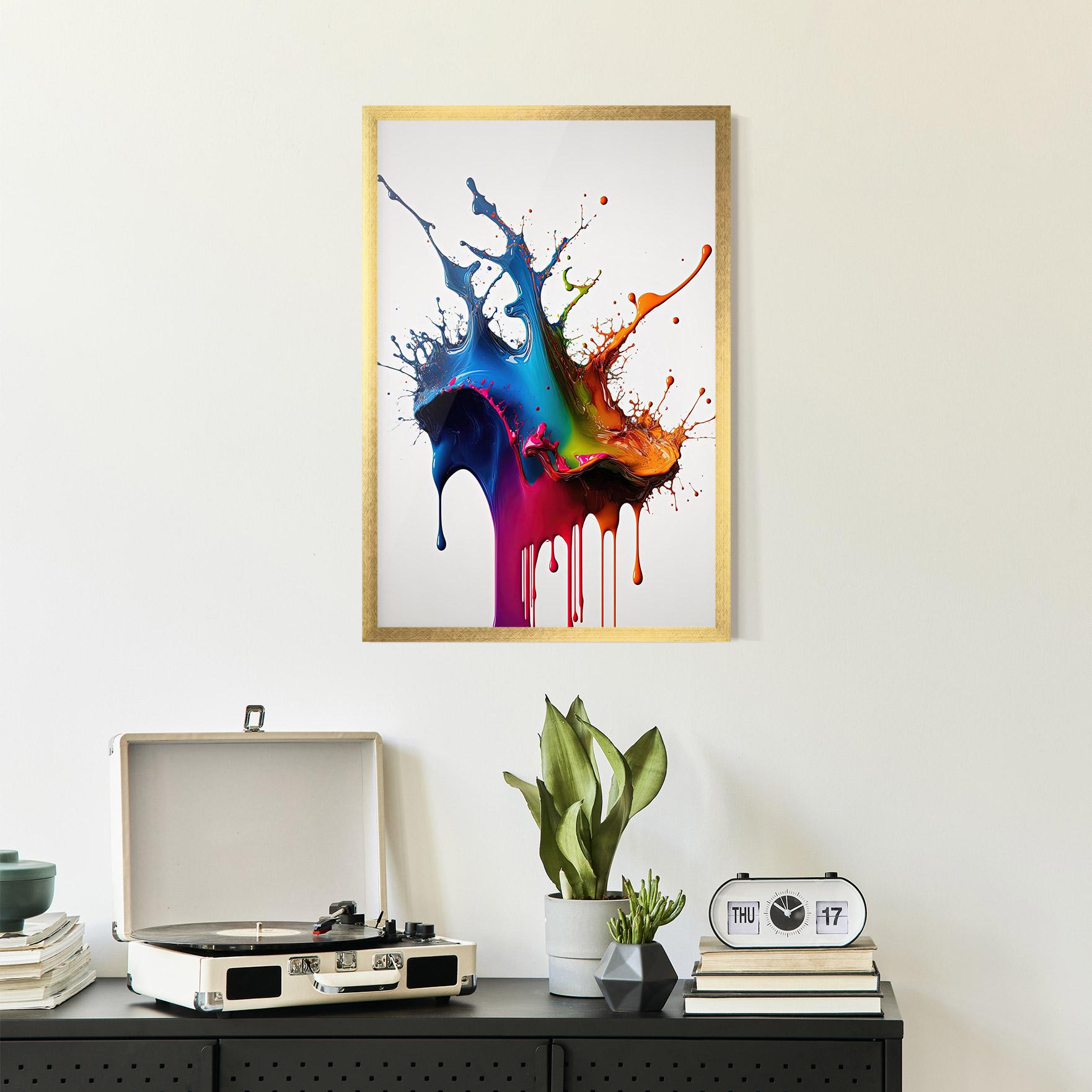 Plakat w Ramie Yellow Blue Floating mockup 2