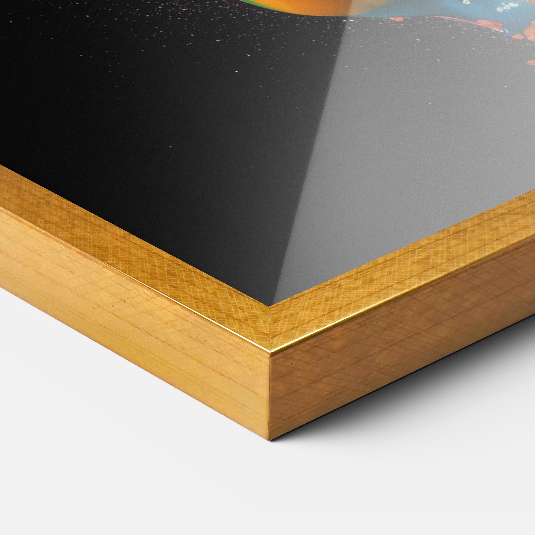 Plakat w Ramie Colorful Paint Dropped mockup 3