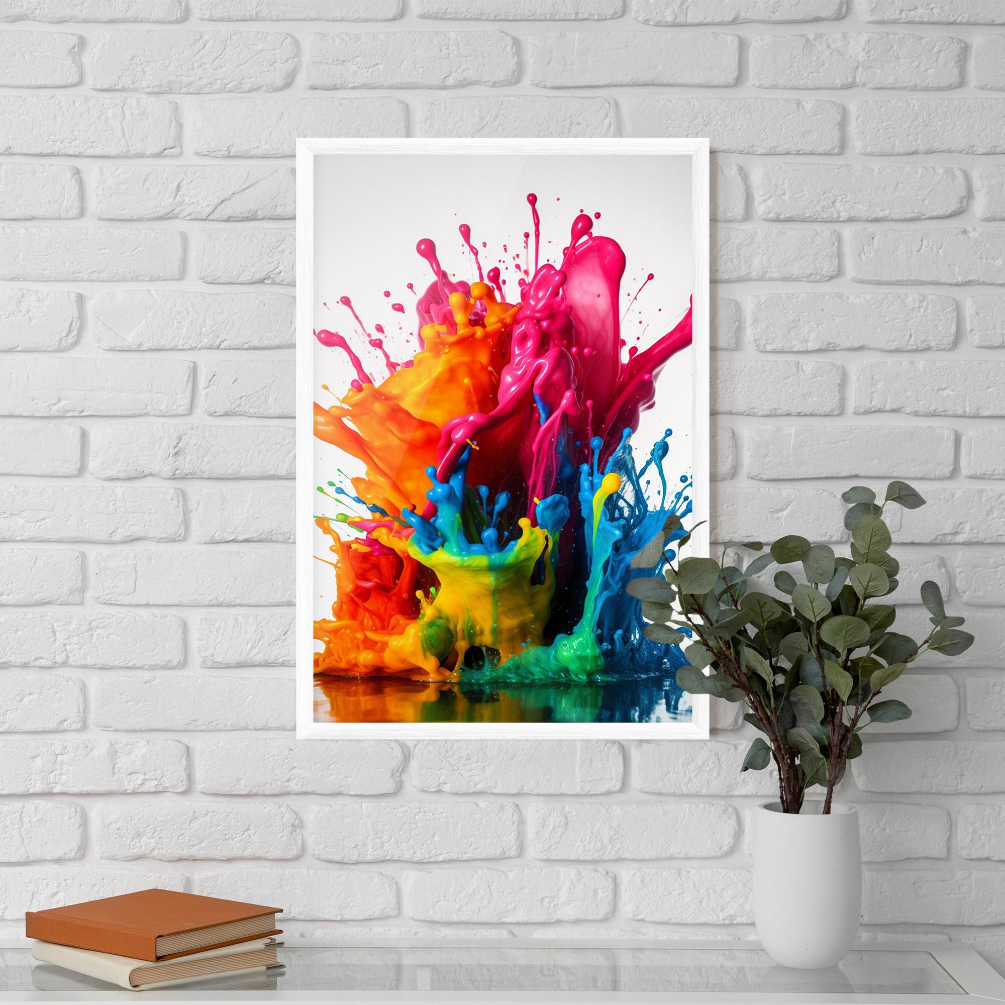 Plakat w Ramie Colorful Explosion Paint mockup 5