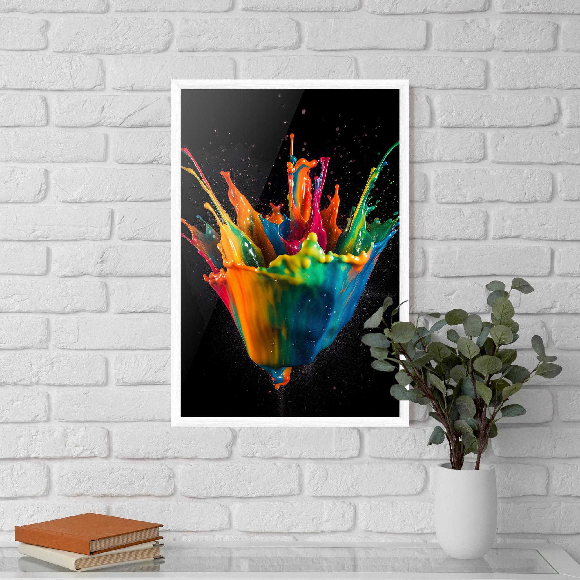 Plakat w Ramie Colorful Paint Dropped mockup 5
