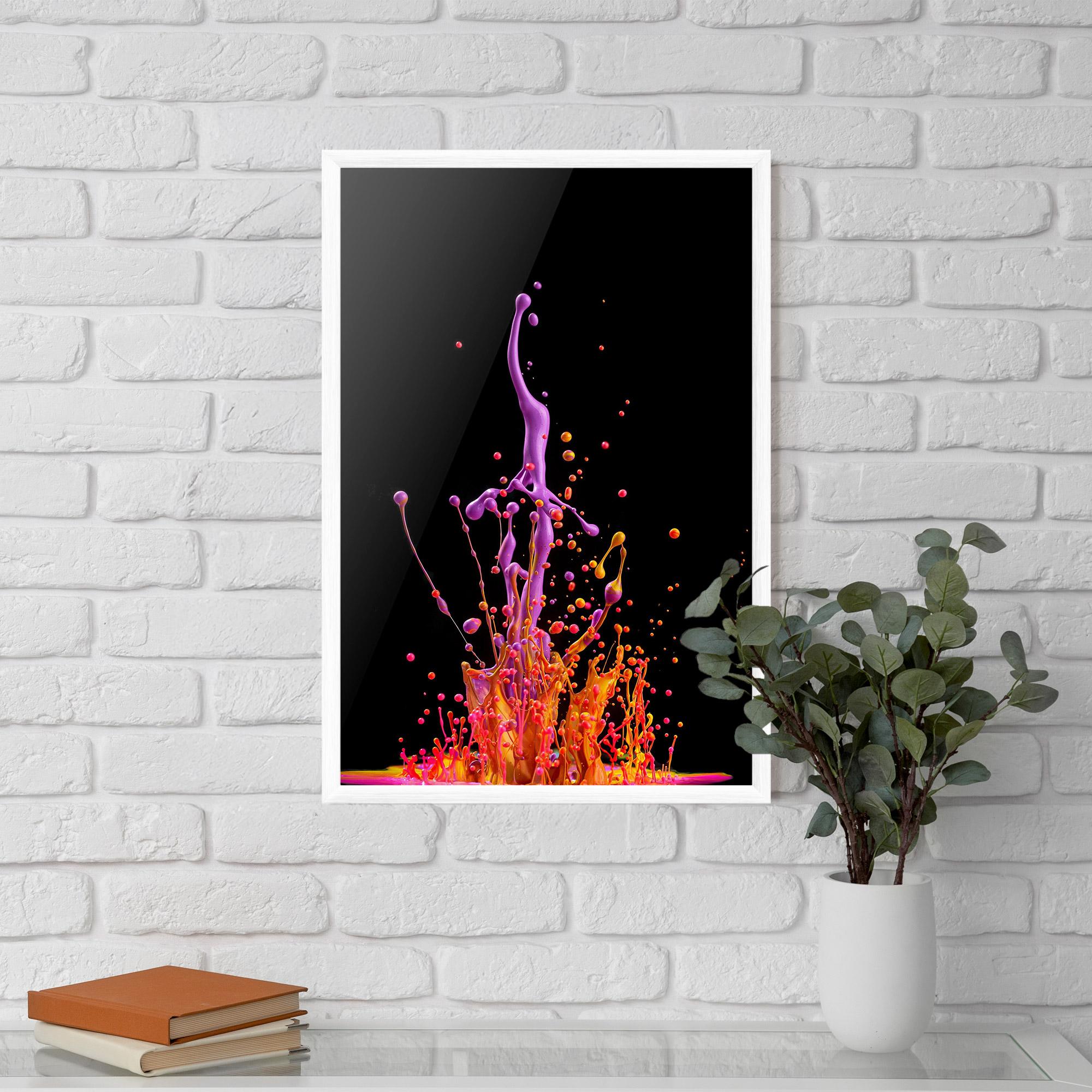 Plakat w Ramie Dancing Colored Paint mockup 5