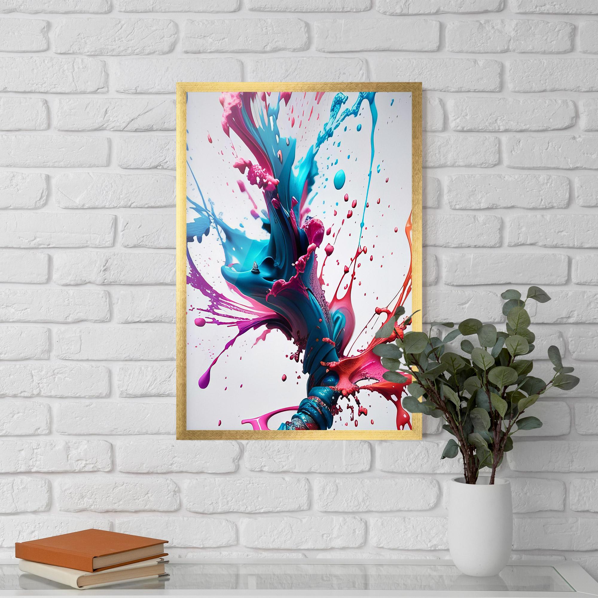 Plakat w Ramie Blue Pink Splash mockup 5
