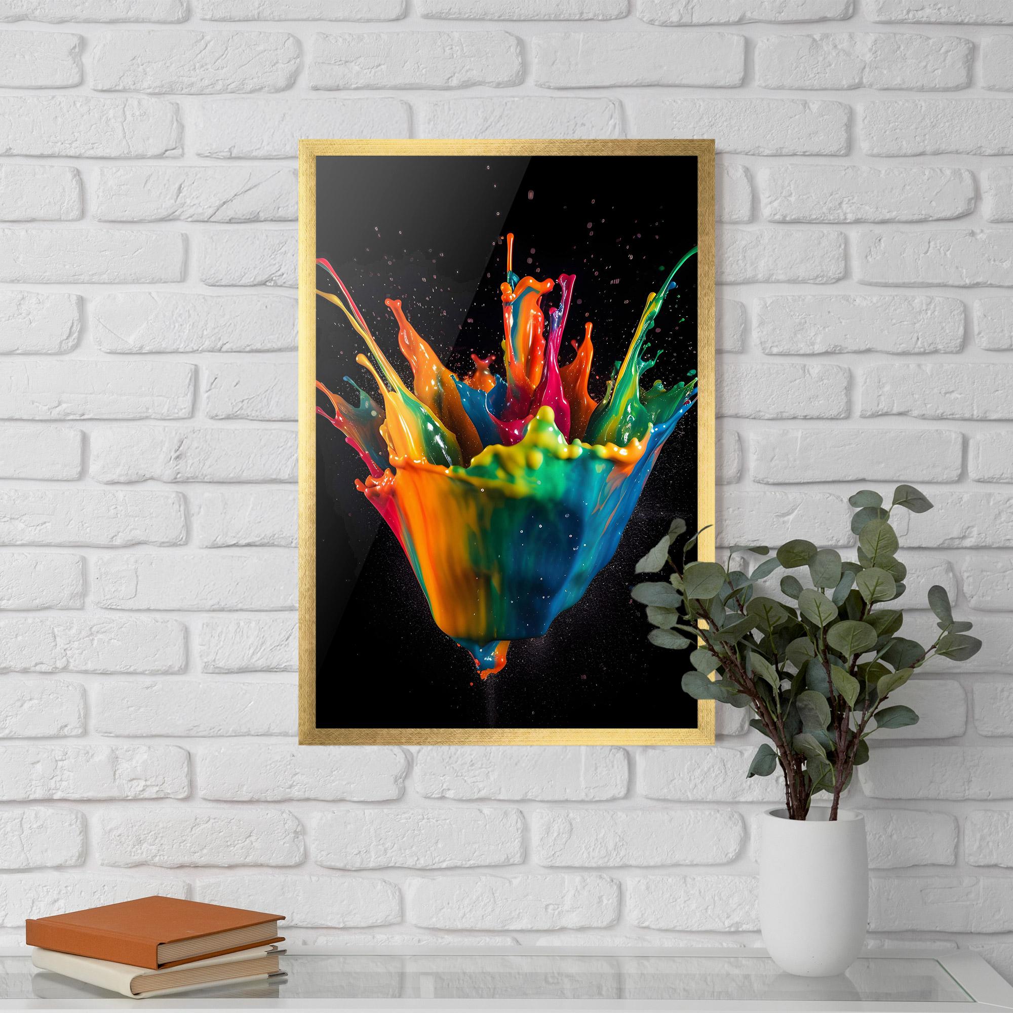 Plakat w Ramie Colorful Paint Dropped mockup 5