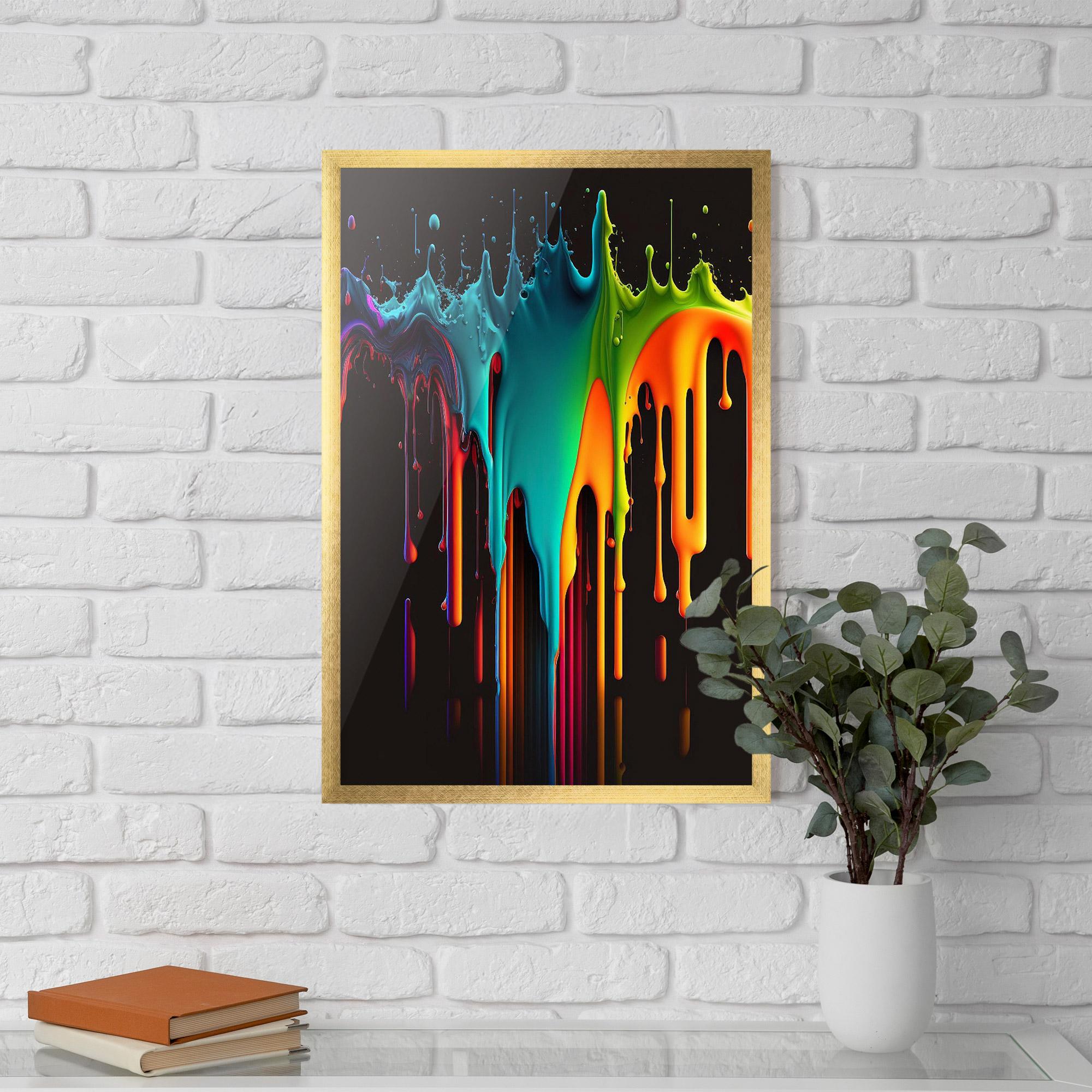 Plakat w Ramie Rainbow Floating Colors mockup 5