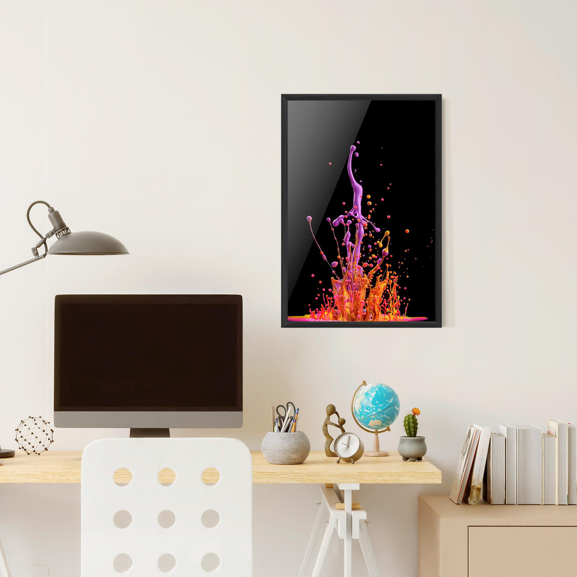 Plakat w Ramie Dancing Colored Paint mockup 6