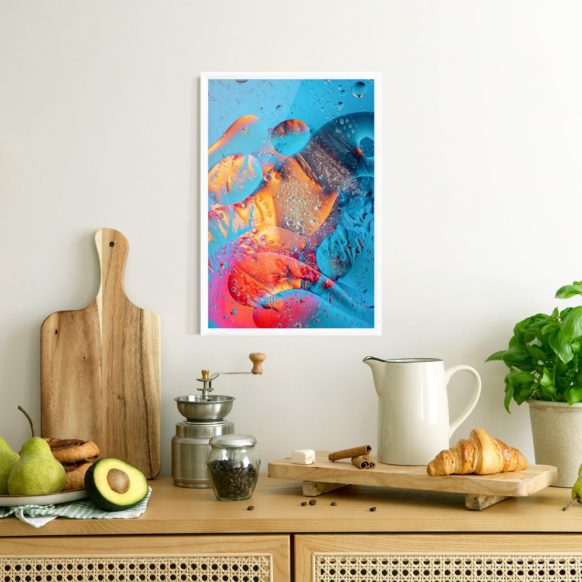 Plakat w Ramie Blue Orange Drops mockup 8