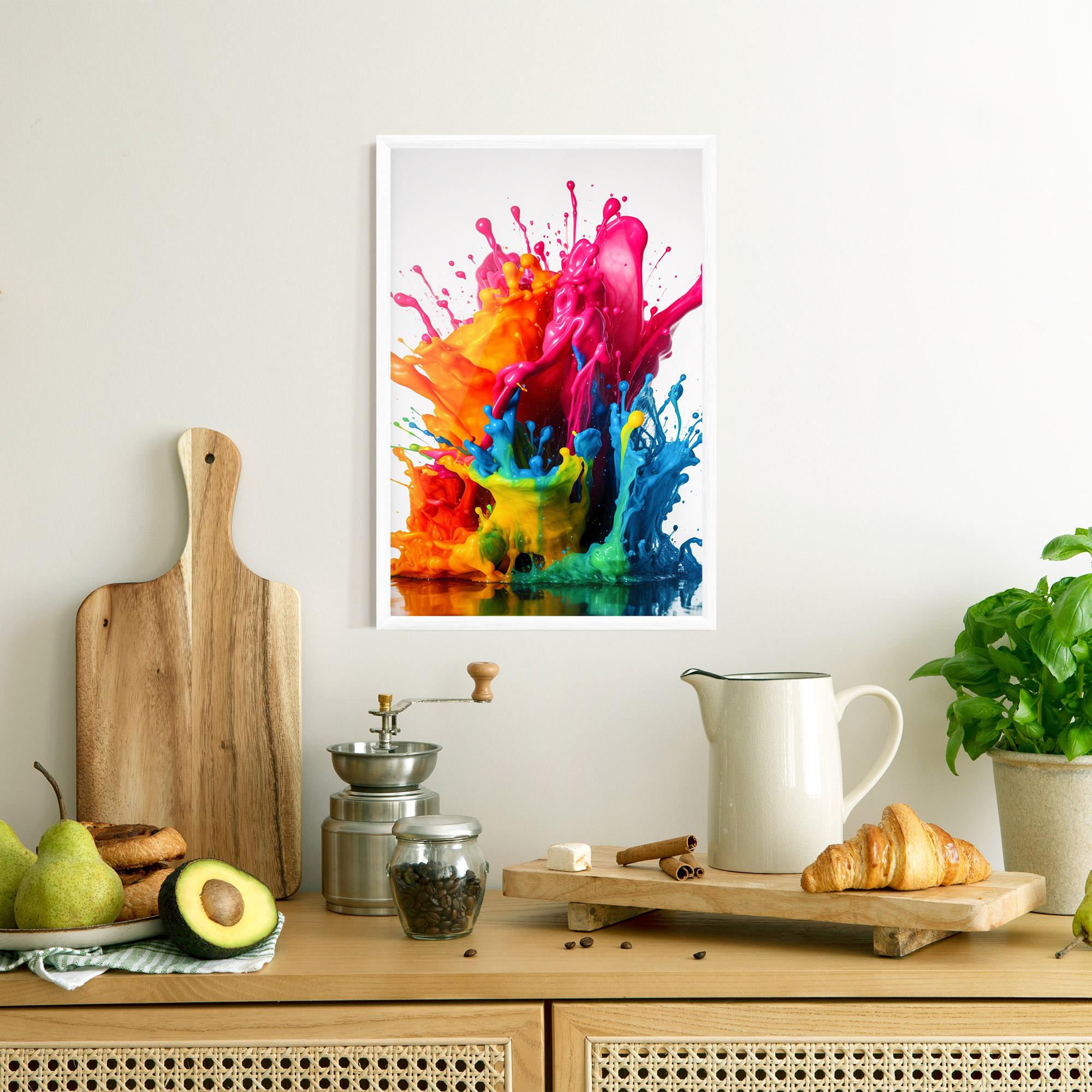 Plakat w Ramie Colorful Explosion Paint mockup 8